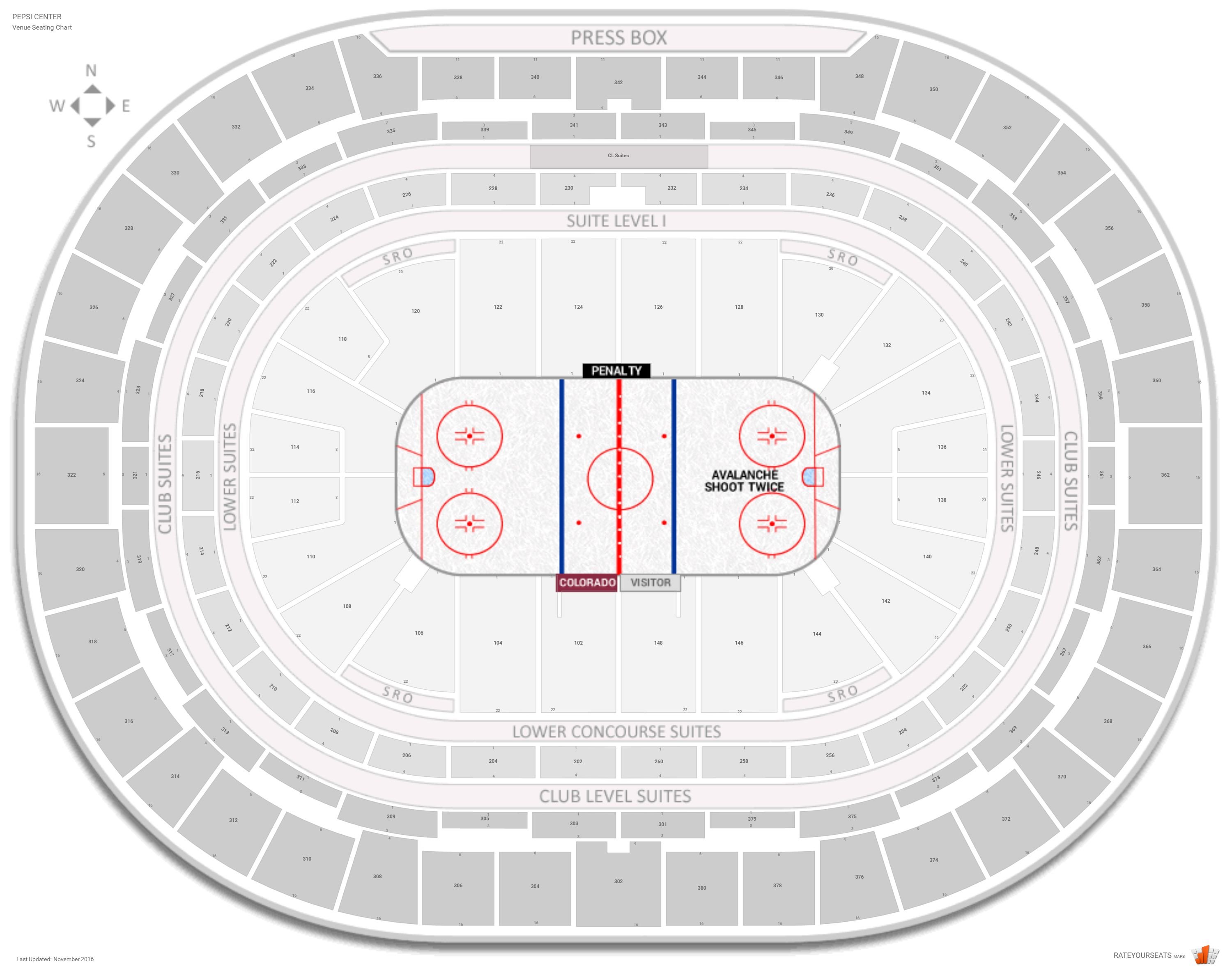 Pepsi Center Colorado Avalanche Seating Chart