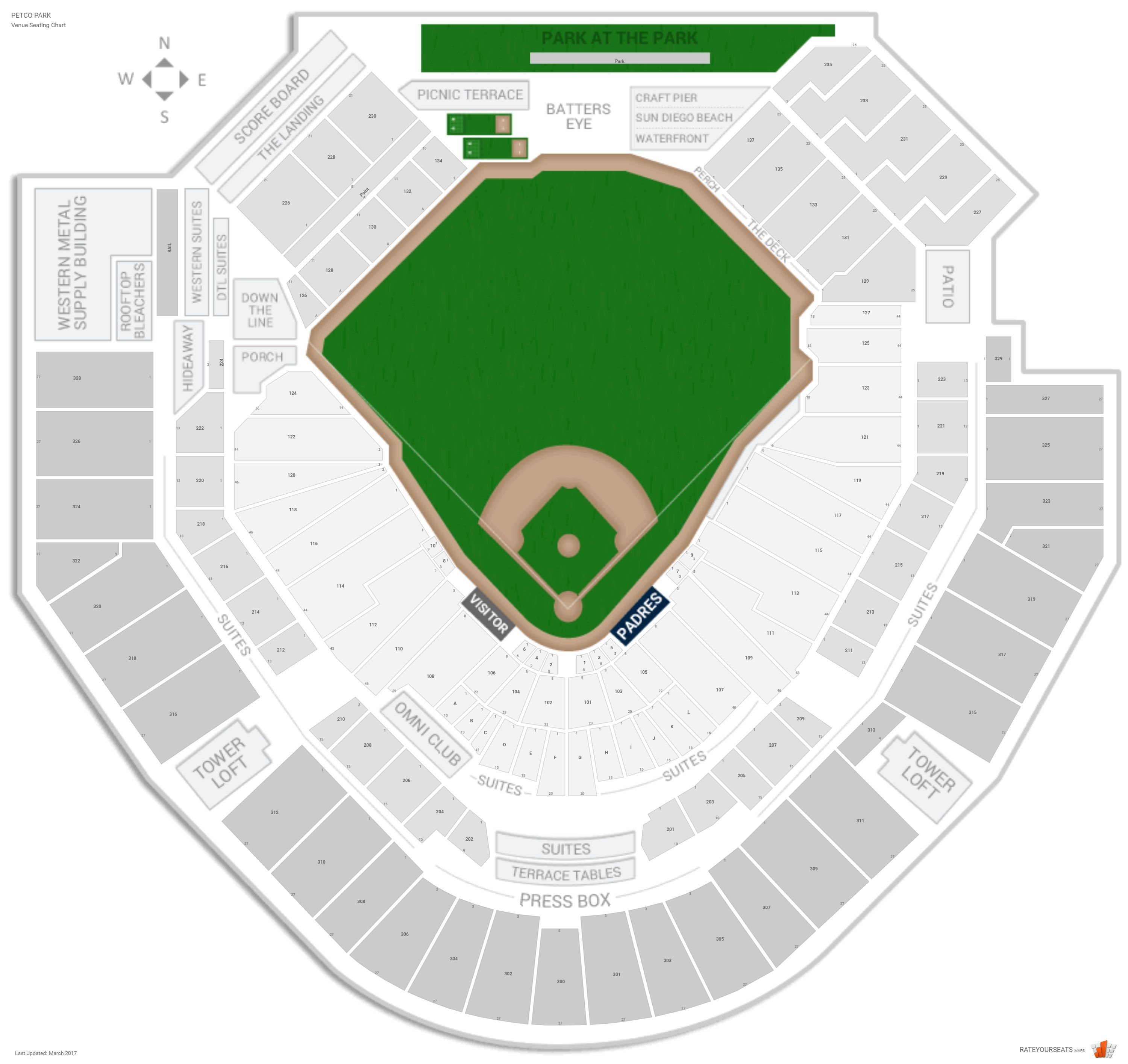 San Diego Padres Seating Chart Rows