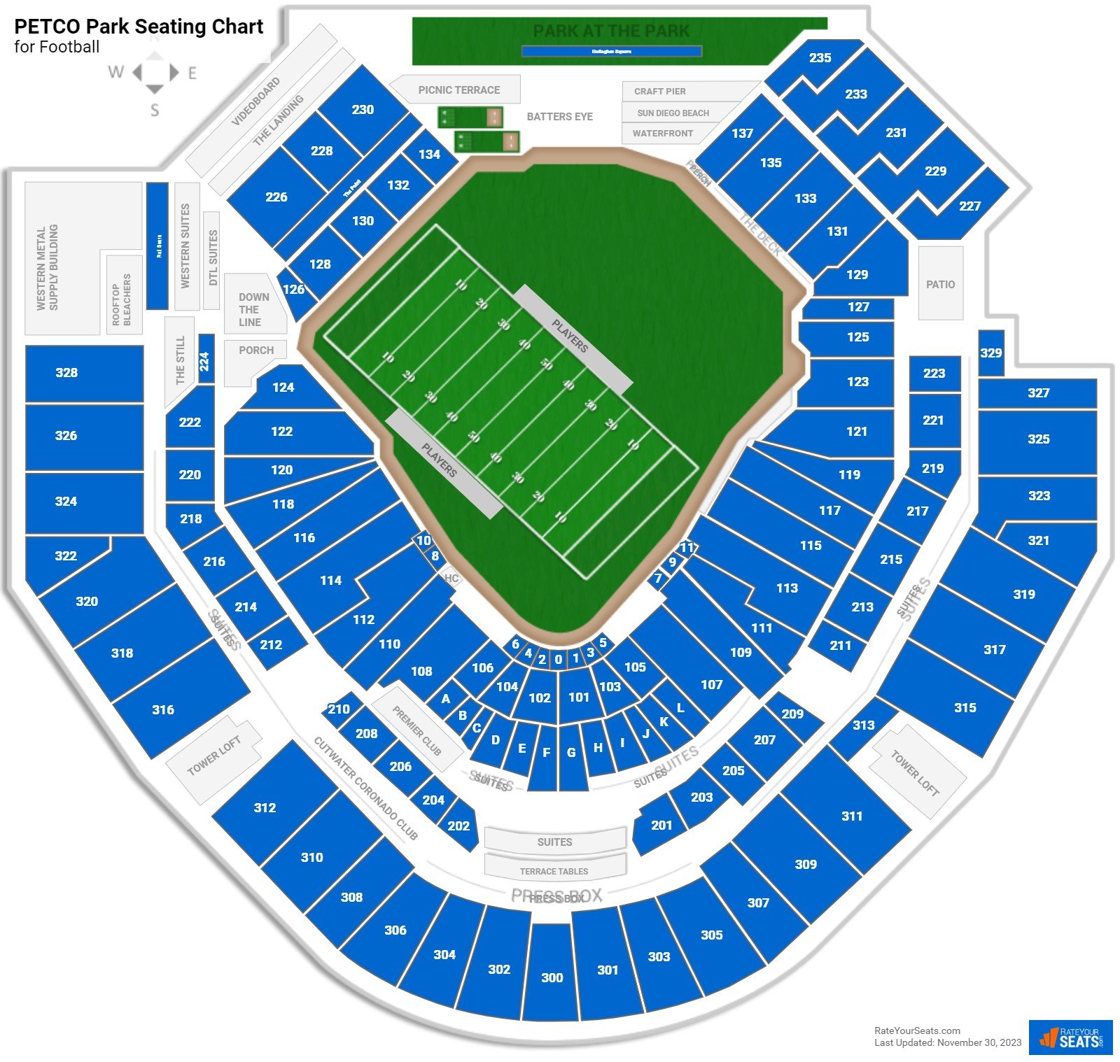 Petco Park Seating Charts