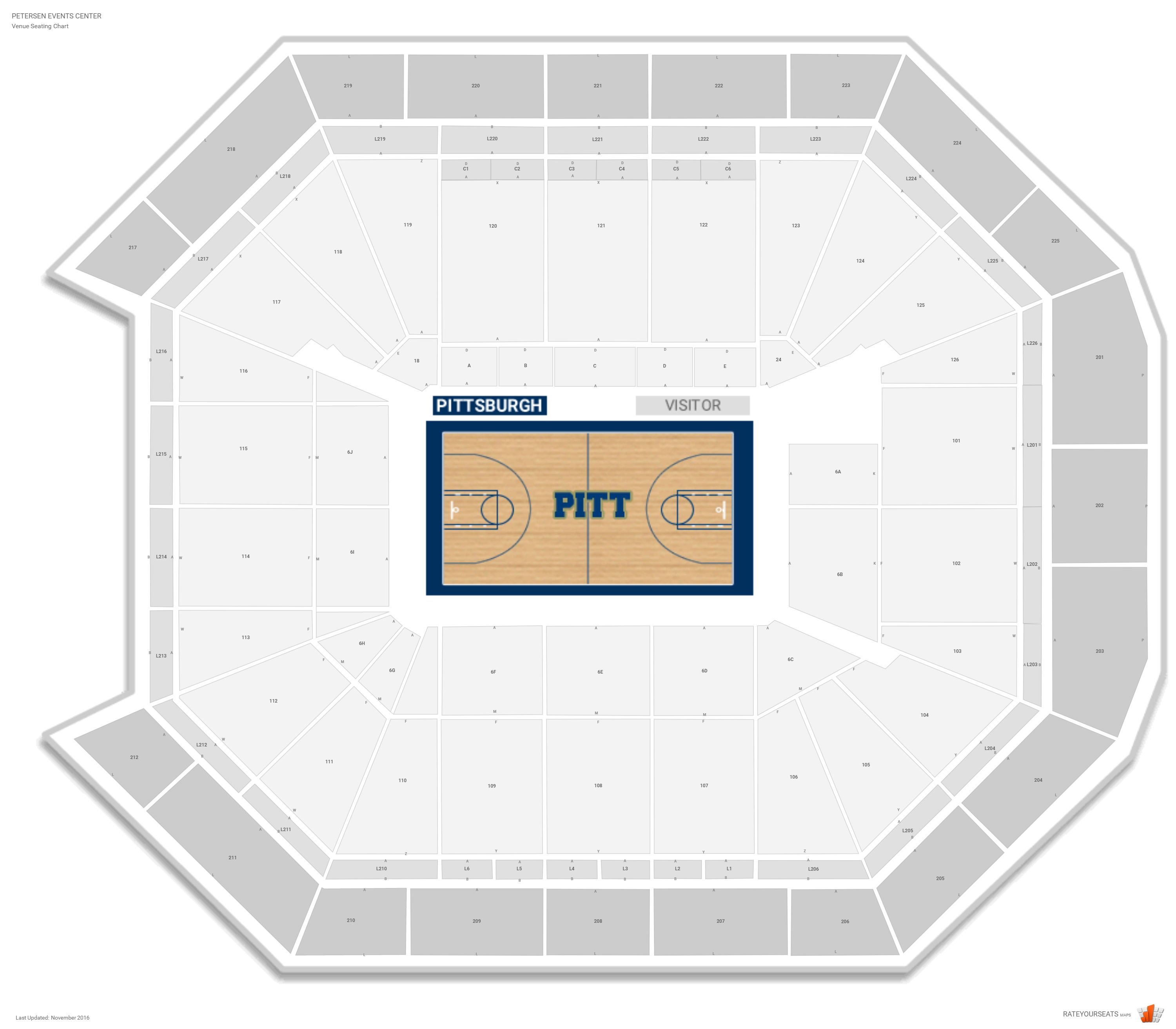 Petersen Events Center Pittsburgh Pa Seating Chart