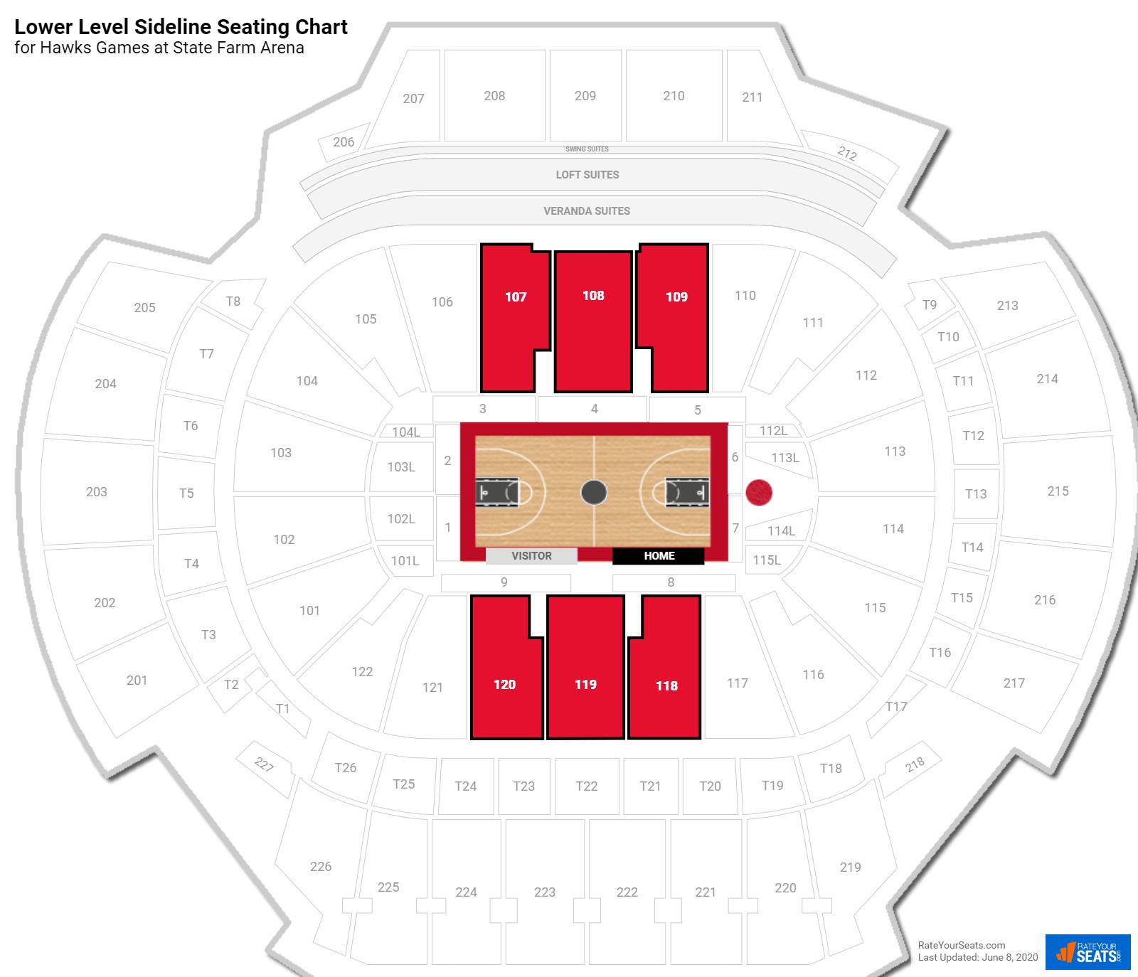 Lower Level Sideline - Philips Arena Basketball Seating - RateYourSeats.com