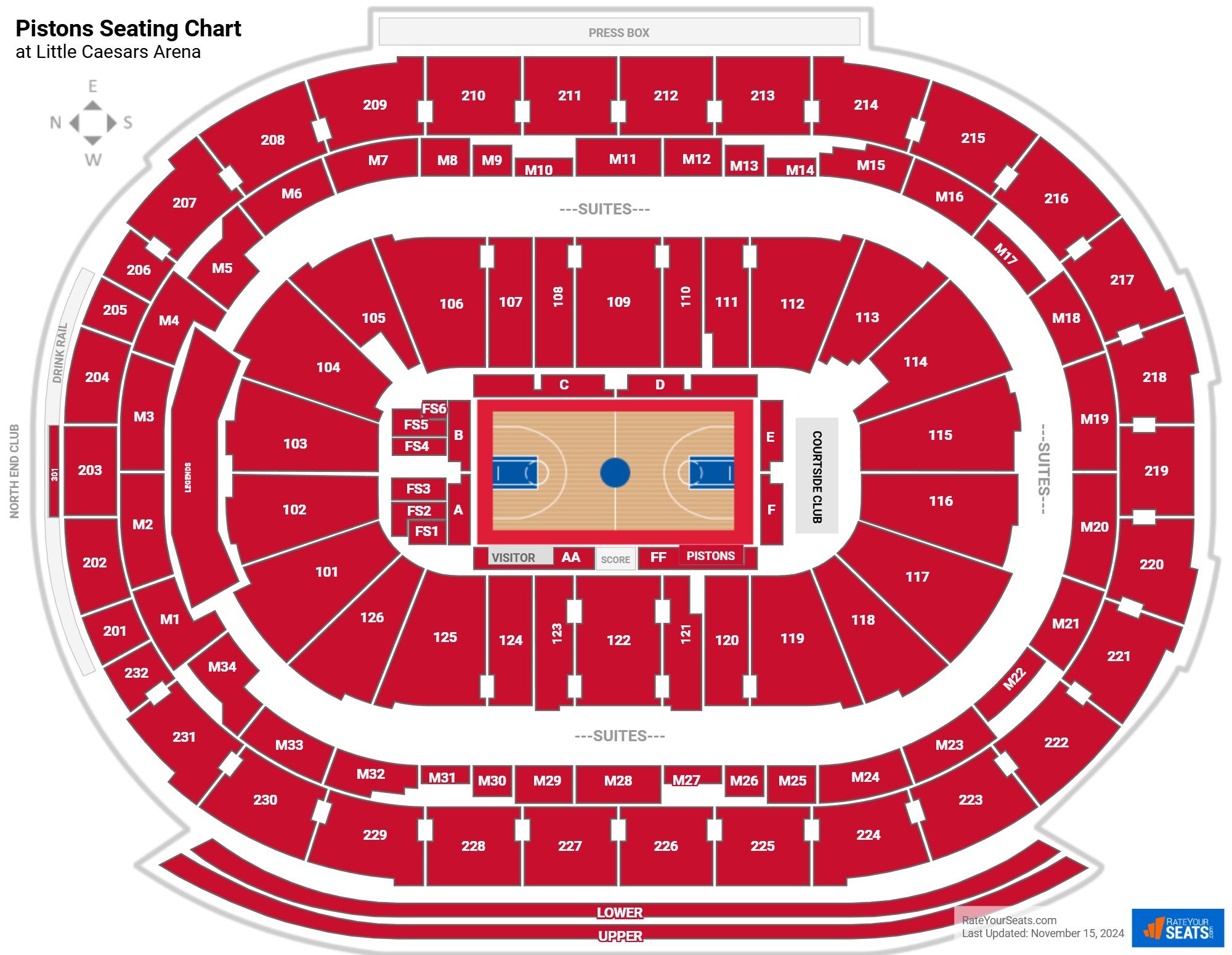 Detroit Pistons Seating Chart With Seat Numbers