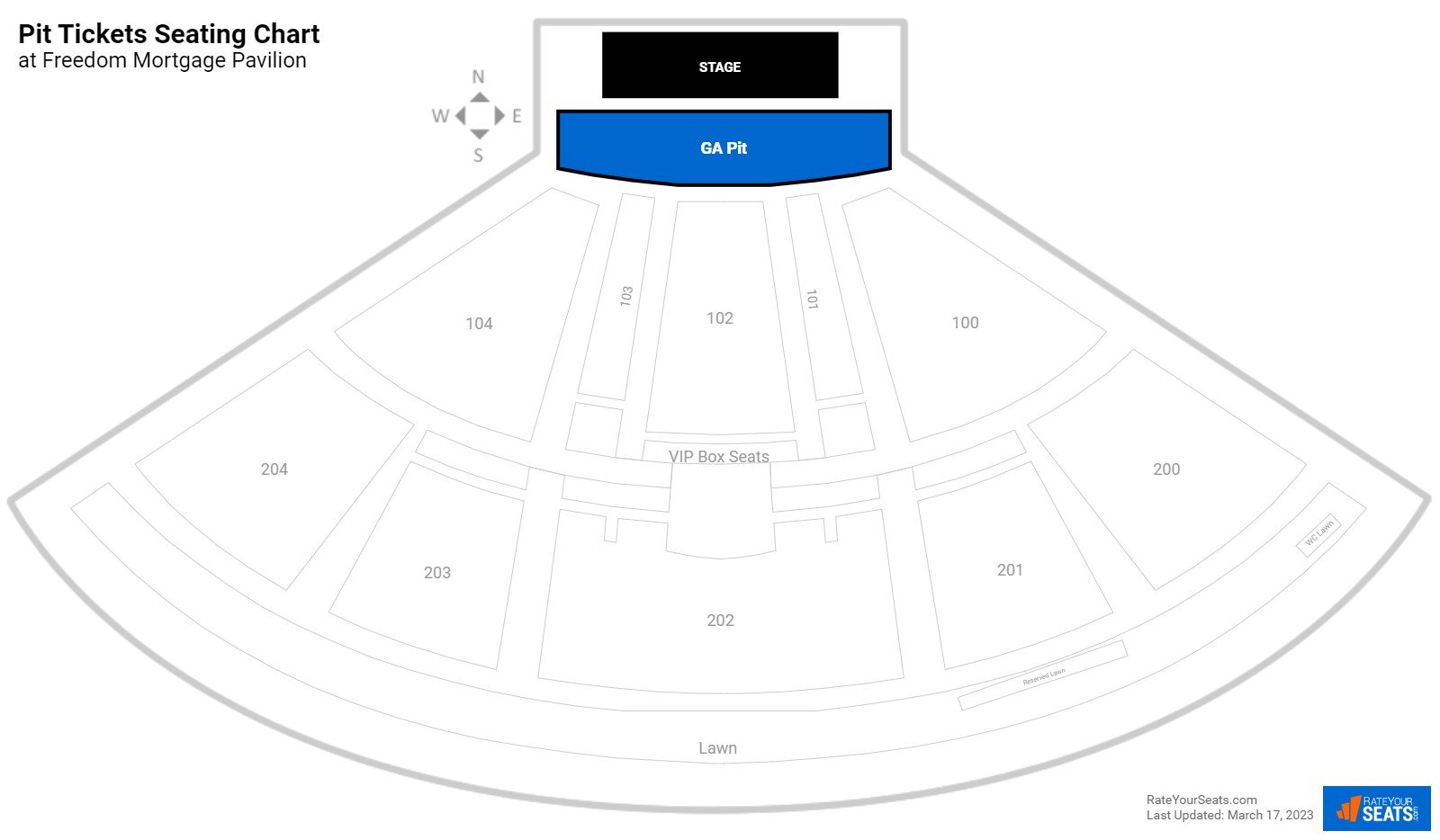 Concert Pit Tickets Seating Chart at Freedom Mortgage Pavilion