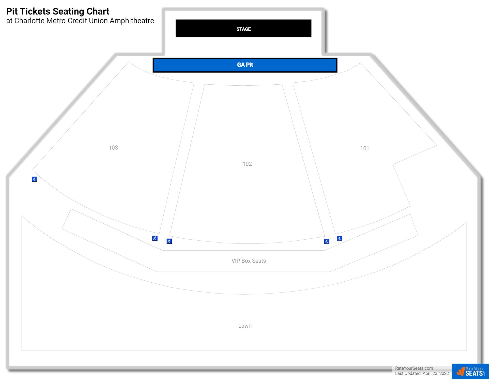 Concert Pit Tickets Seating Chart at Charlotte Metro Credit Union Amphitheatre