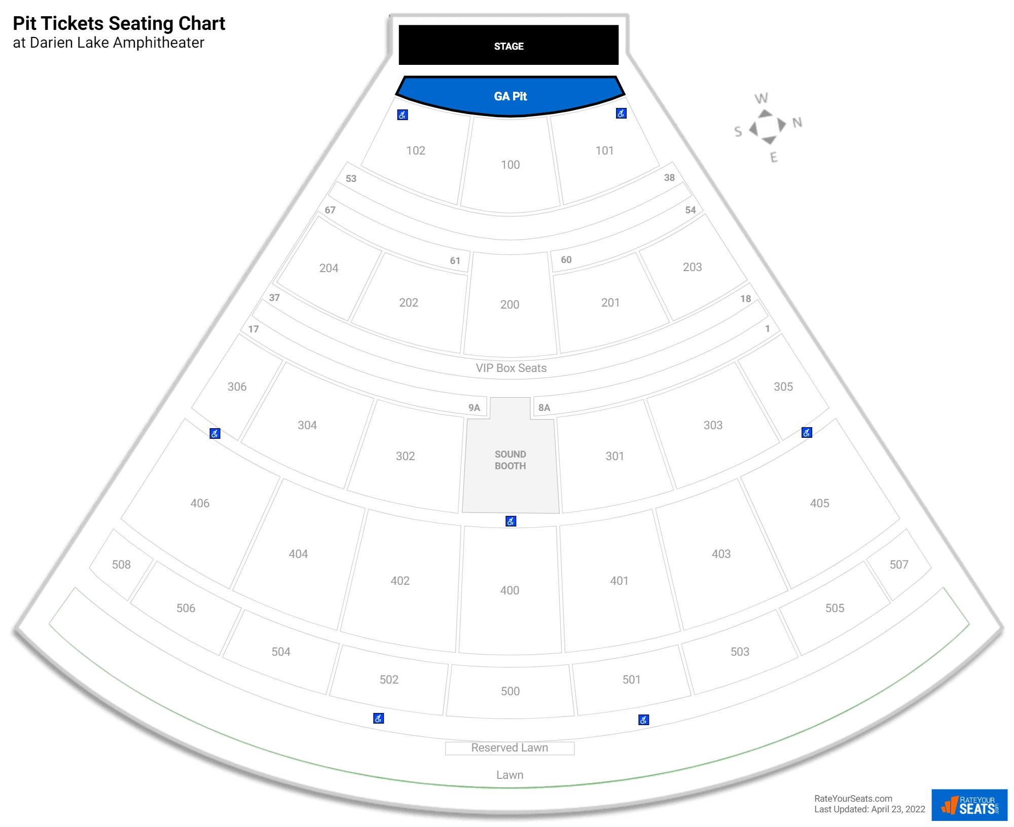 Concert Pit Tickets Seating Chart at Darien Lake Amphitheater