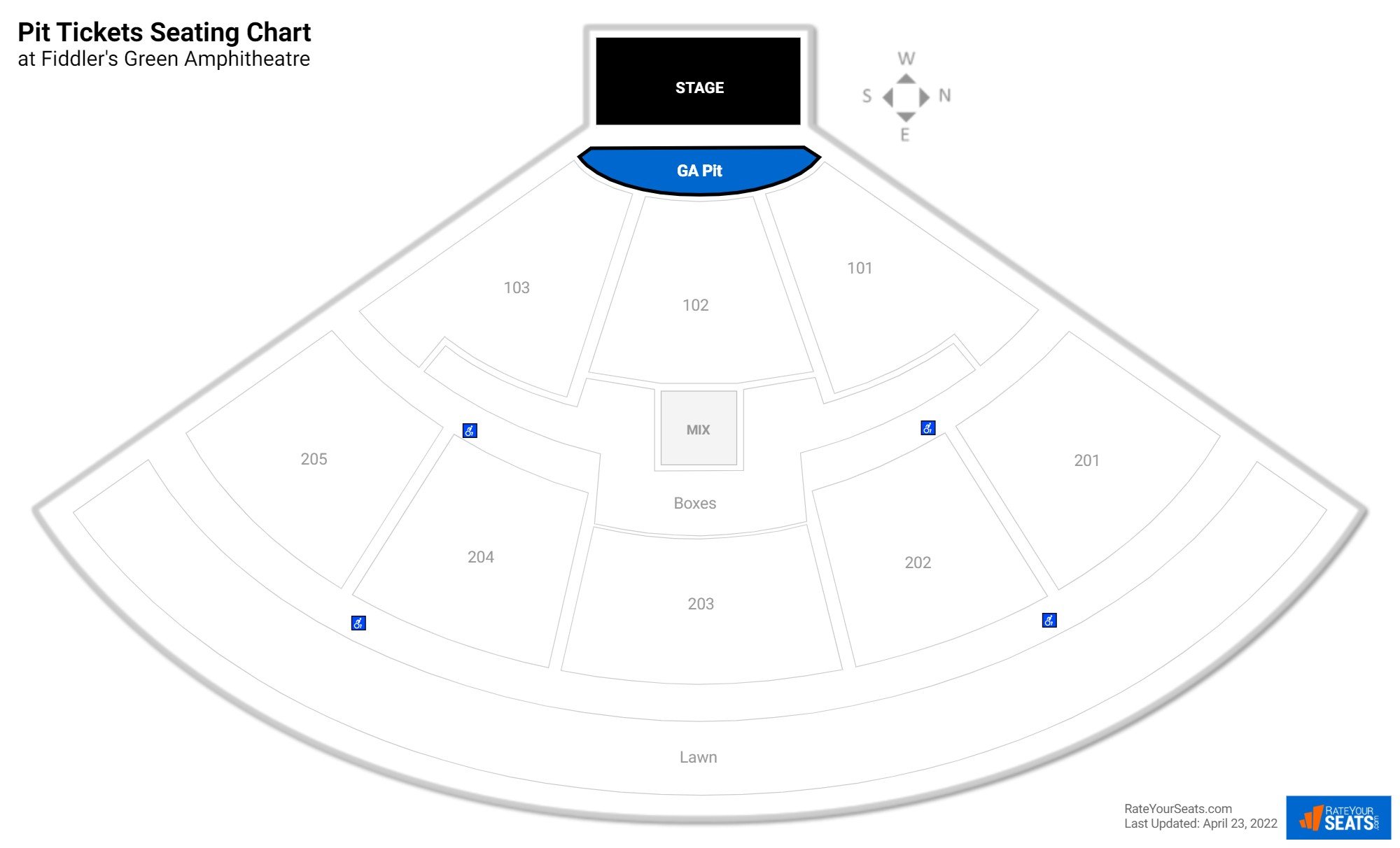Concert Pit Tickets Seating Chart at Fiddler