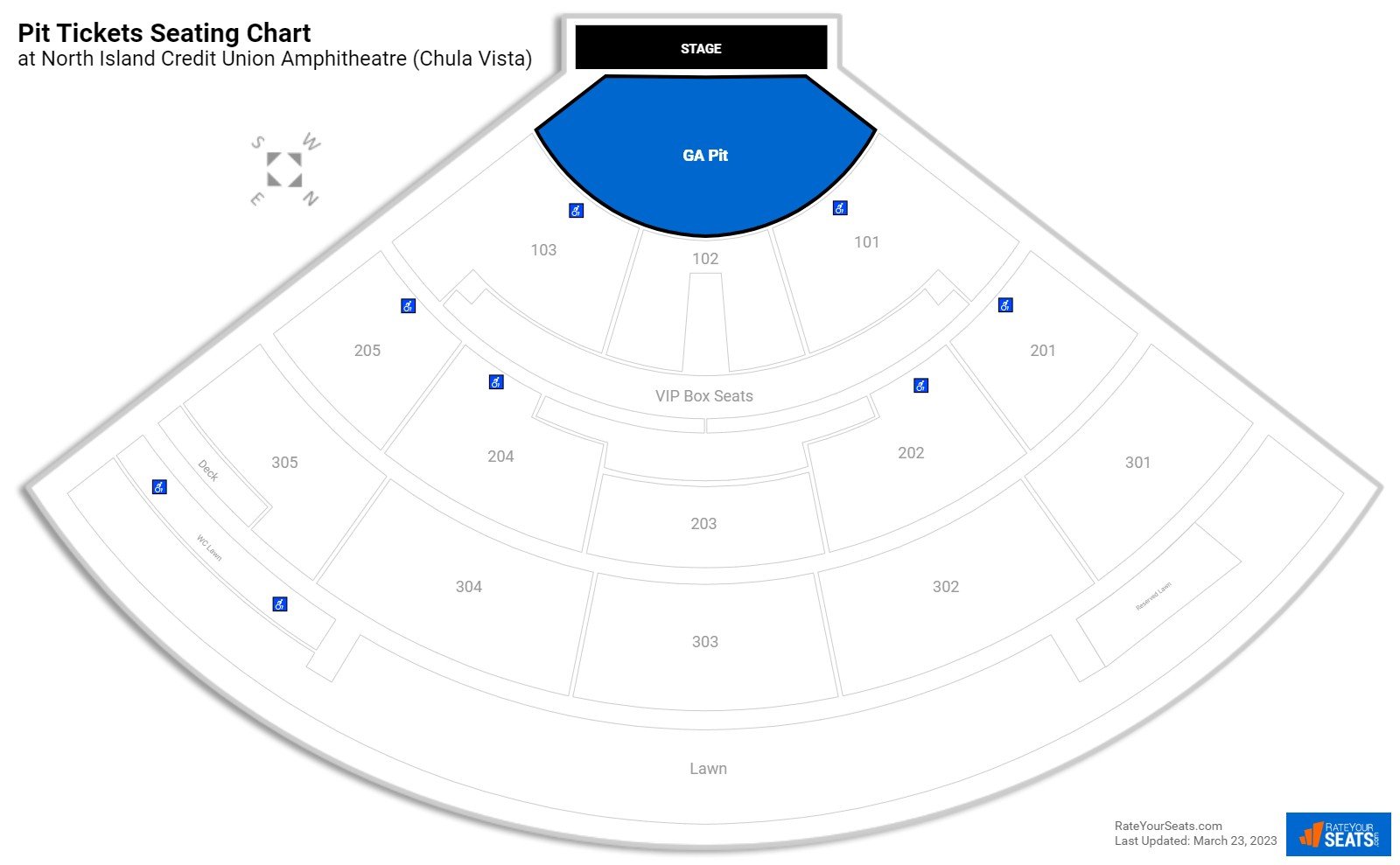 Concert Pit Tickets Seating Chart at North Island Credit Union Amphitheatre (Chula Vista)