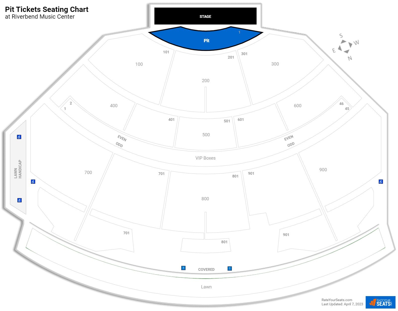 Concert Pit Tickets Seating Chart at Riverbend Music Center
