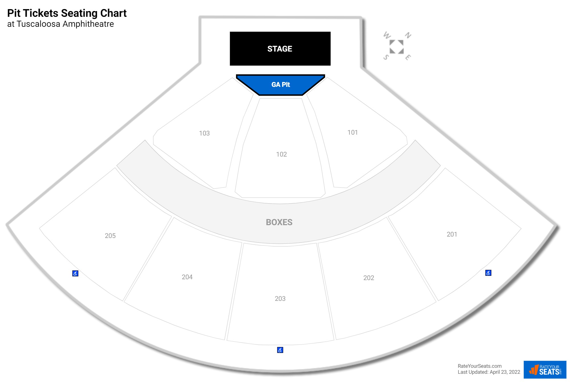 Concert Pit Tickets Seating Chart at Tuscaloosa Amphitheatre