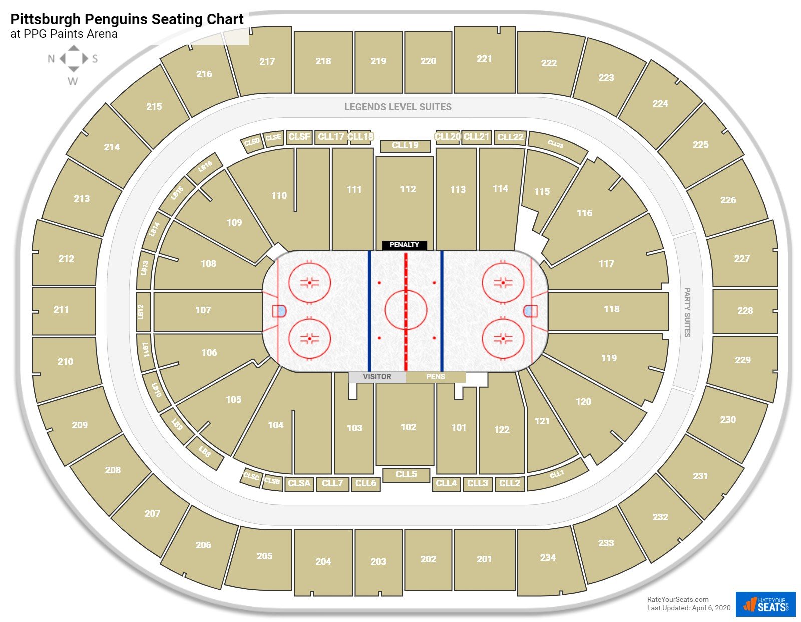 Ppg Paints Arena Seating Charts