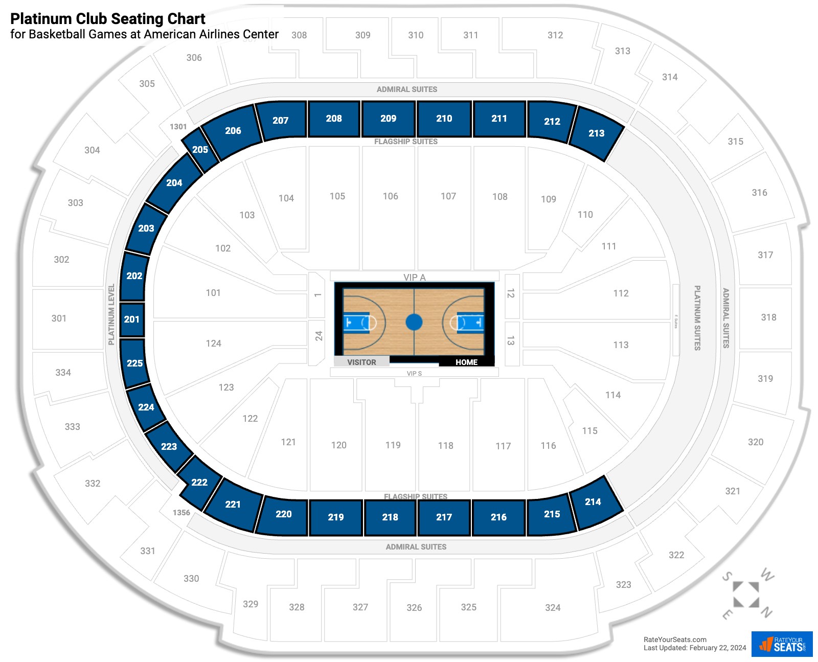 American Airlines Center Interactive Seating Chart for Mavericks