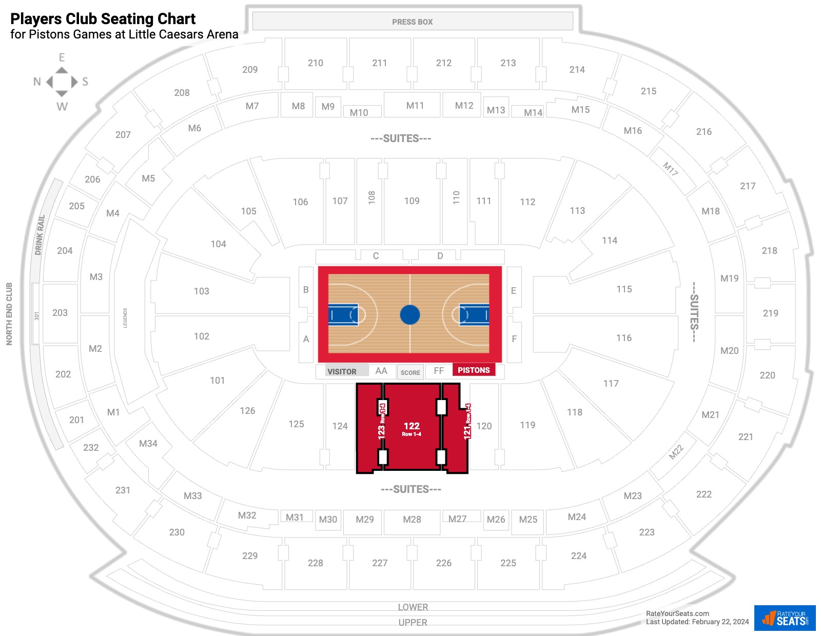 Detroit Pistons & Detroit Red Wings Interactive Seating Chart