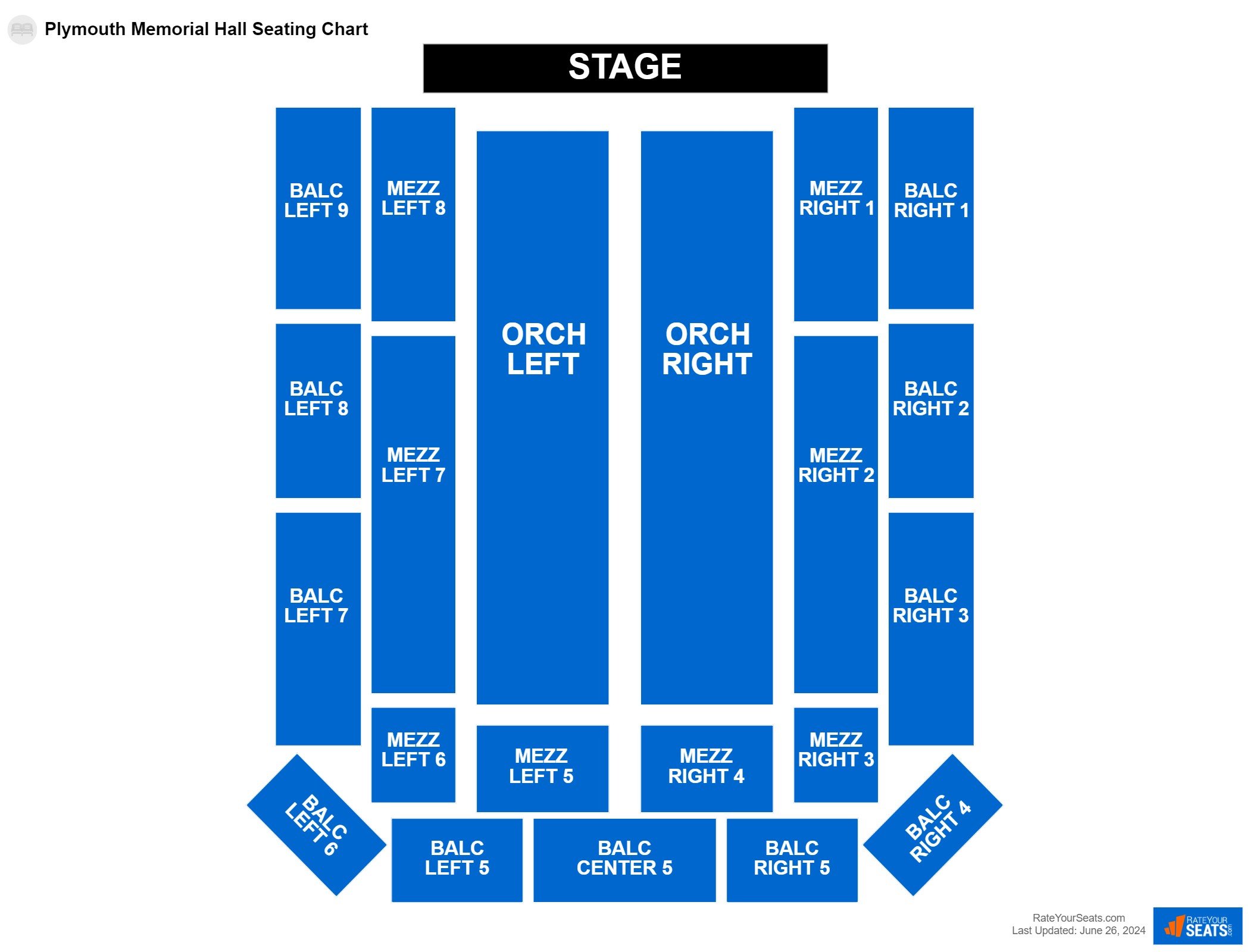 Interactive seating chart Concert seating chart at Plymouth Memorial Hall