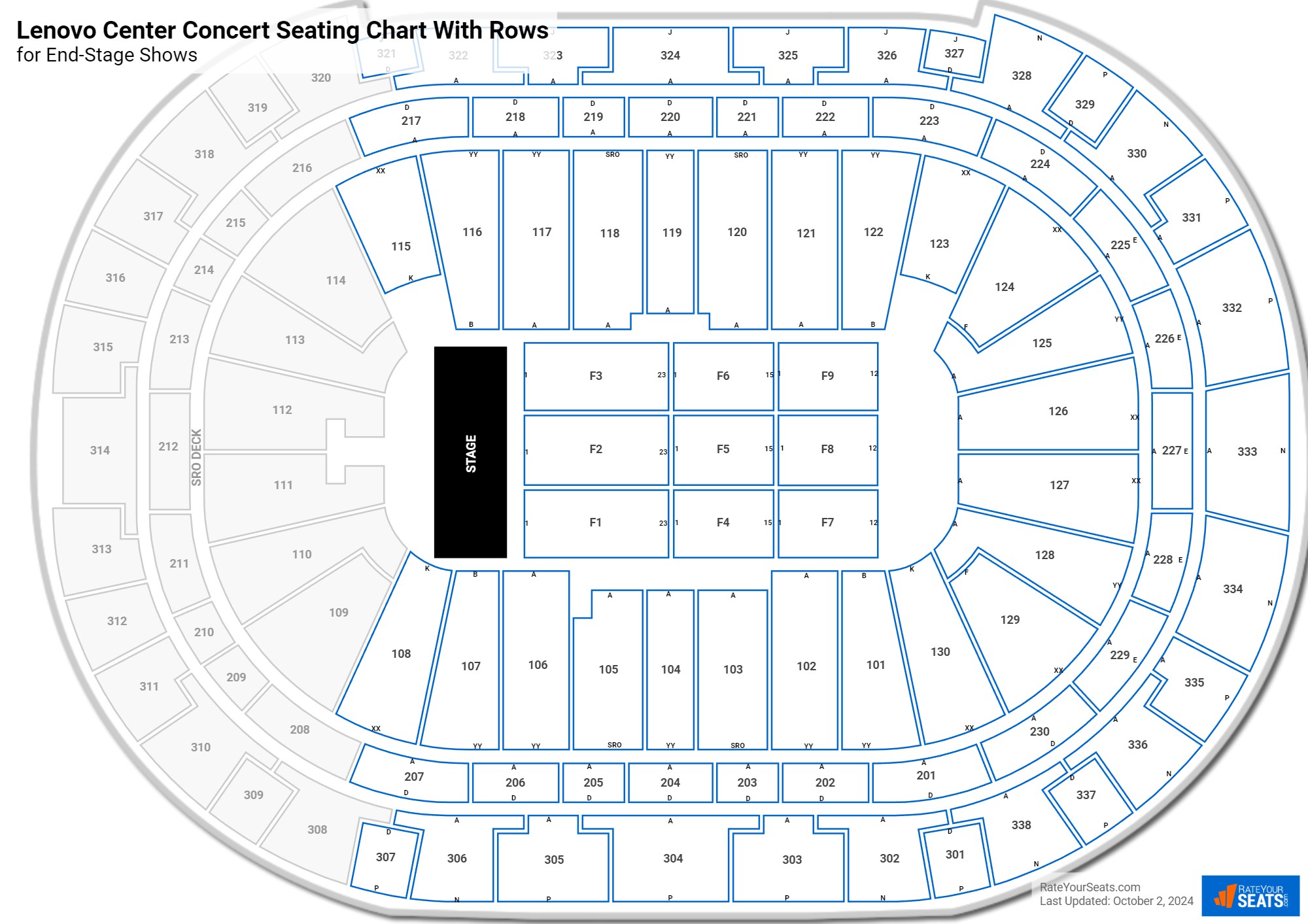 PNC Arena seating chart with rows concert