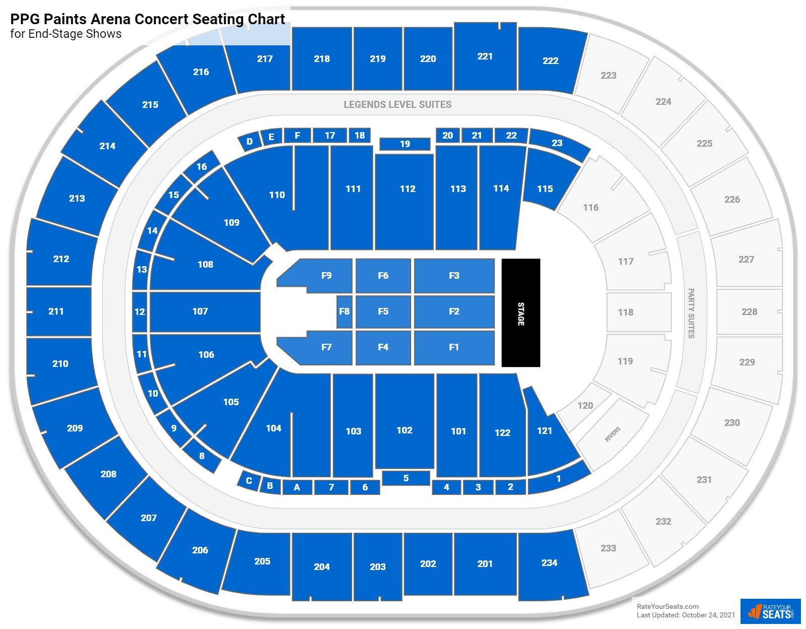 PPG Paints Arena Parking Lots Tickets, PPG Paints Arena Parking Lots  Seating Plan