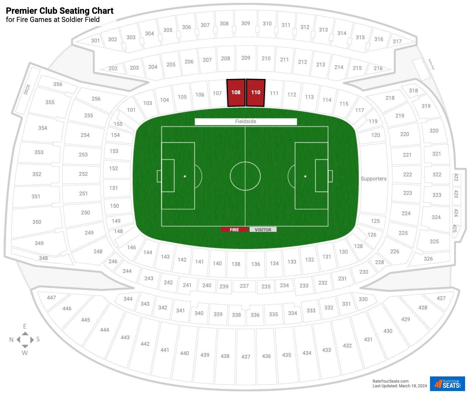 Fire Premier Club Seating Chart at Soldier Field