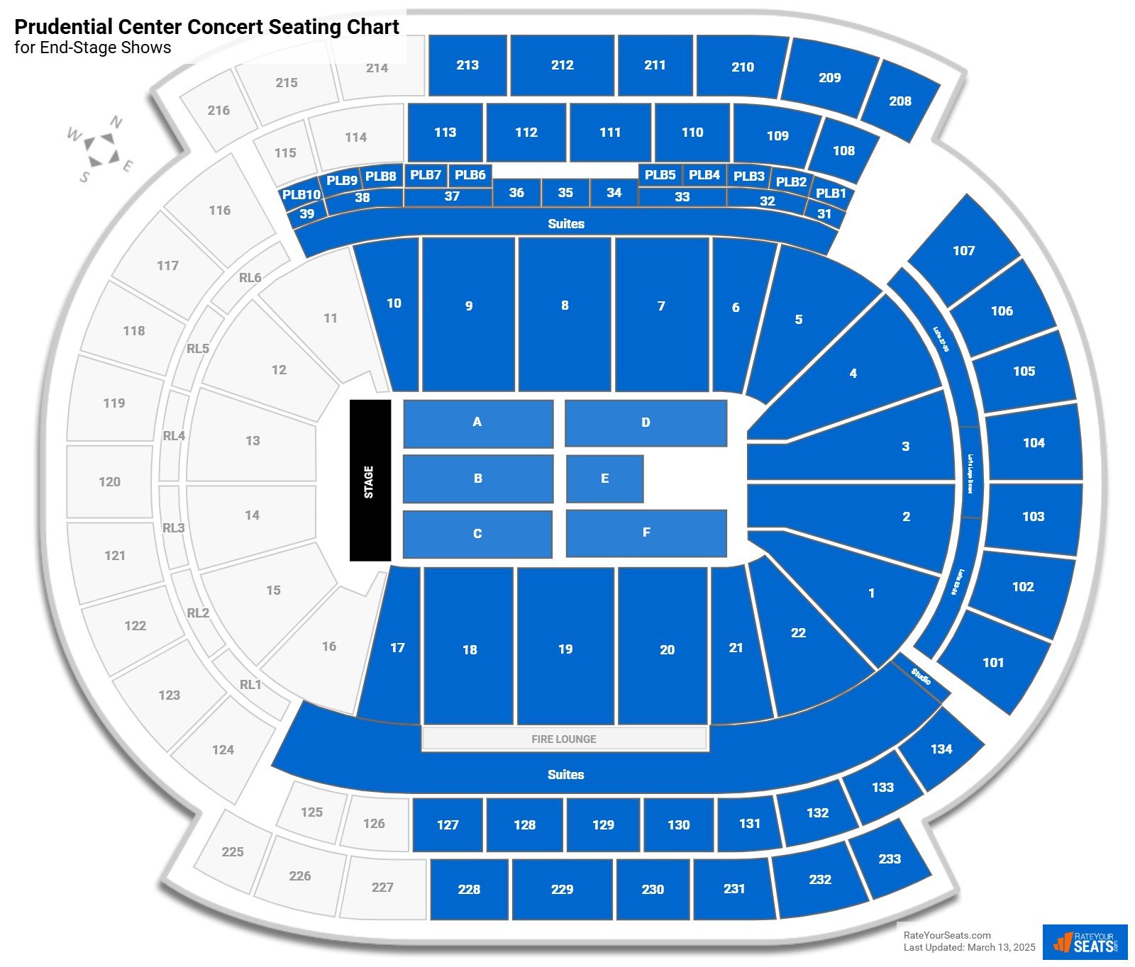 Prudential Center, Newark NJ - Seating Chart View