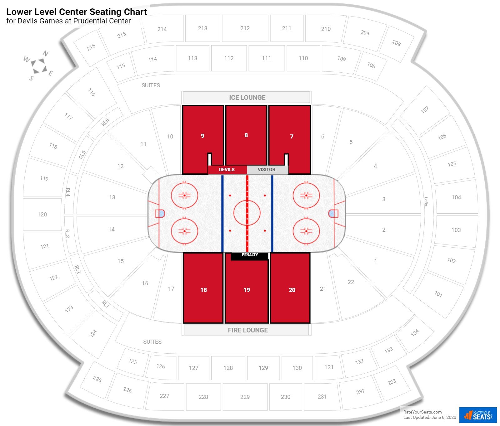 Prudential Center 100 Level Mezzanine - Hockey Seating ...