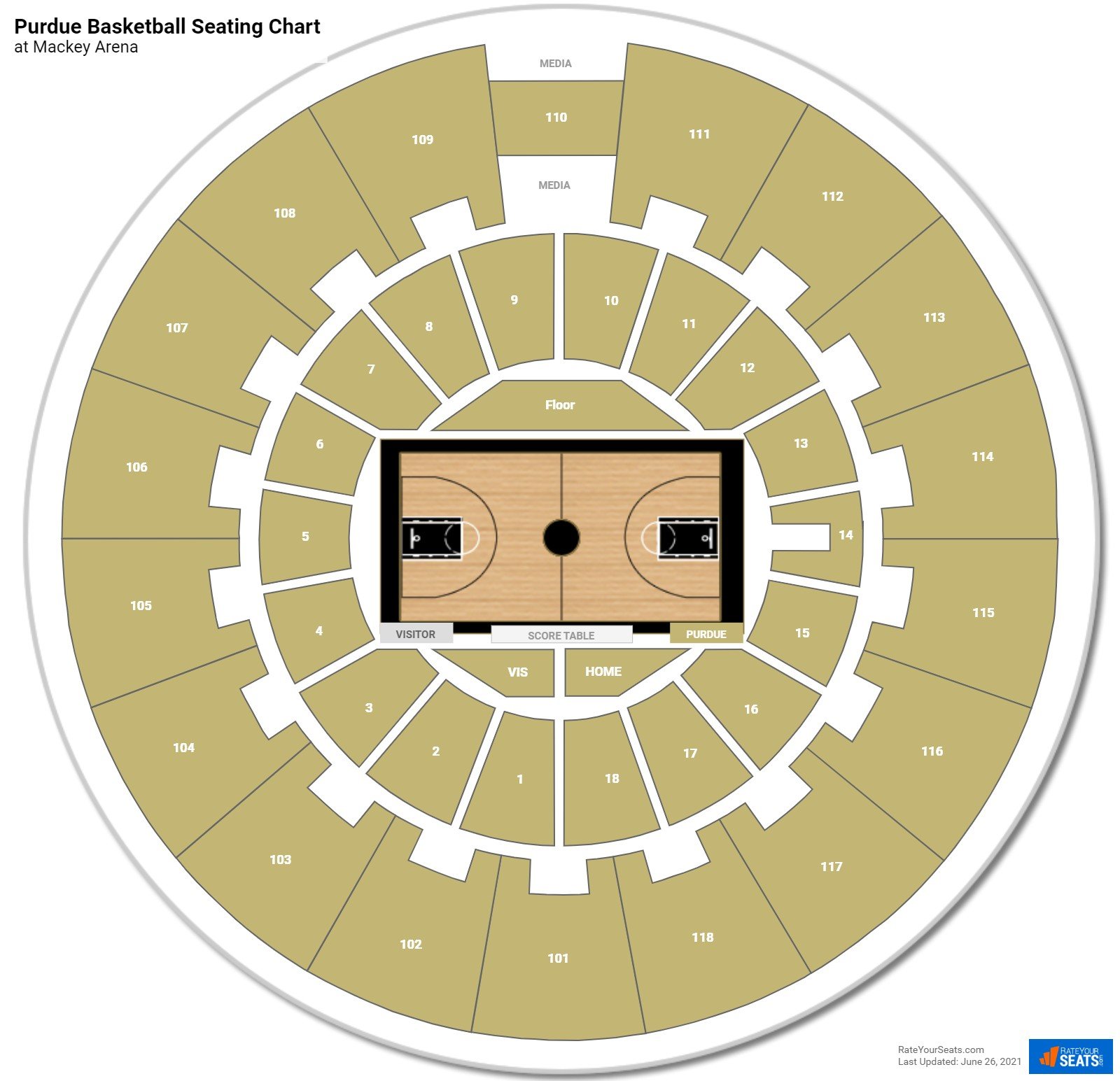 Purdue Boilermakers Seating Chart at Mackey Arena