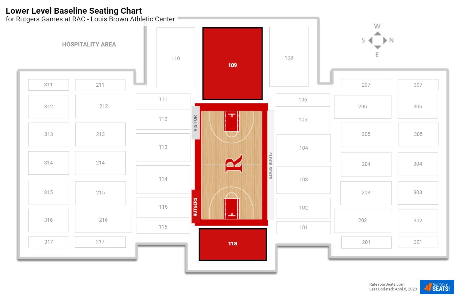 Rutgers Athletic Center Seating Chart