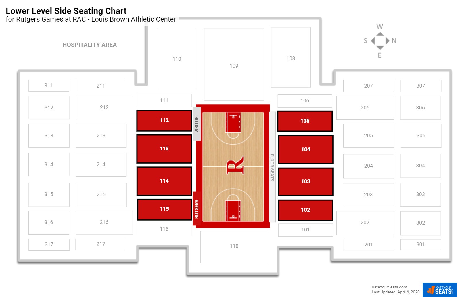 Rutgers Athletic Center Seating Chart
