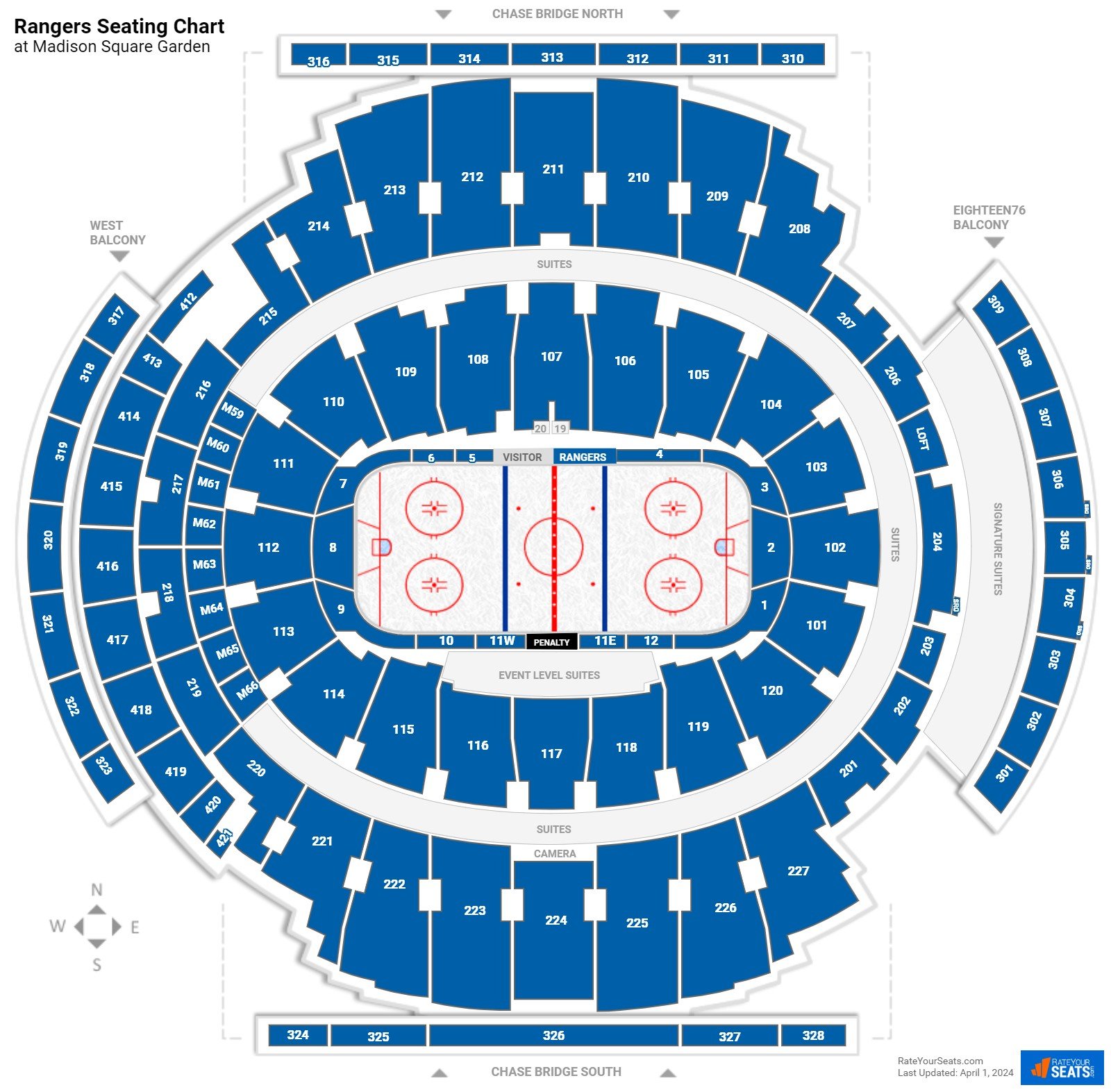 New York Rangers Seating Chart at Madison Square Garden