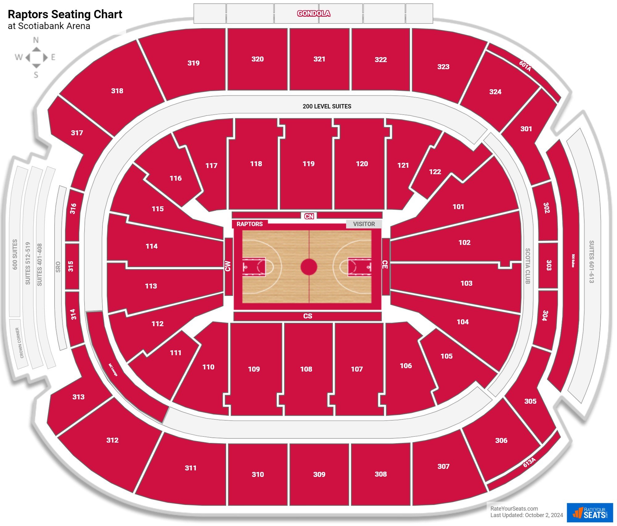 Toronto Raptors Seating Chart at Scotiabank Arena
