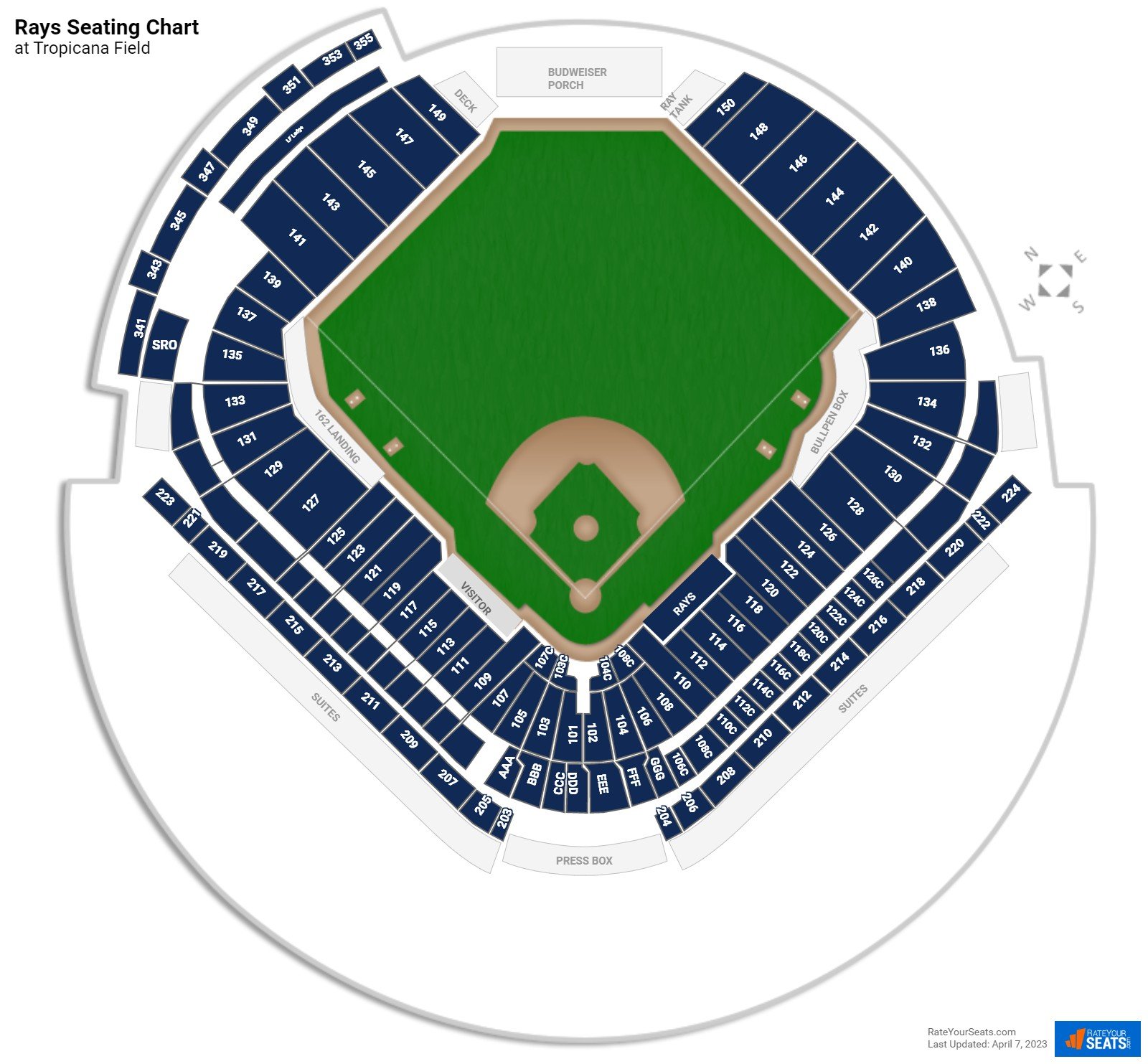 Tropicana Field Seating Charts