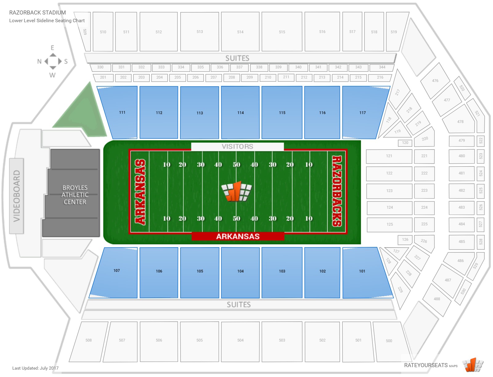 Razorback Stadium Seating Chart Fayetteville