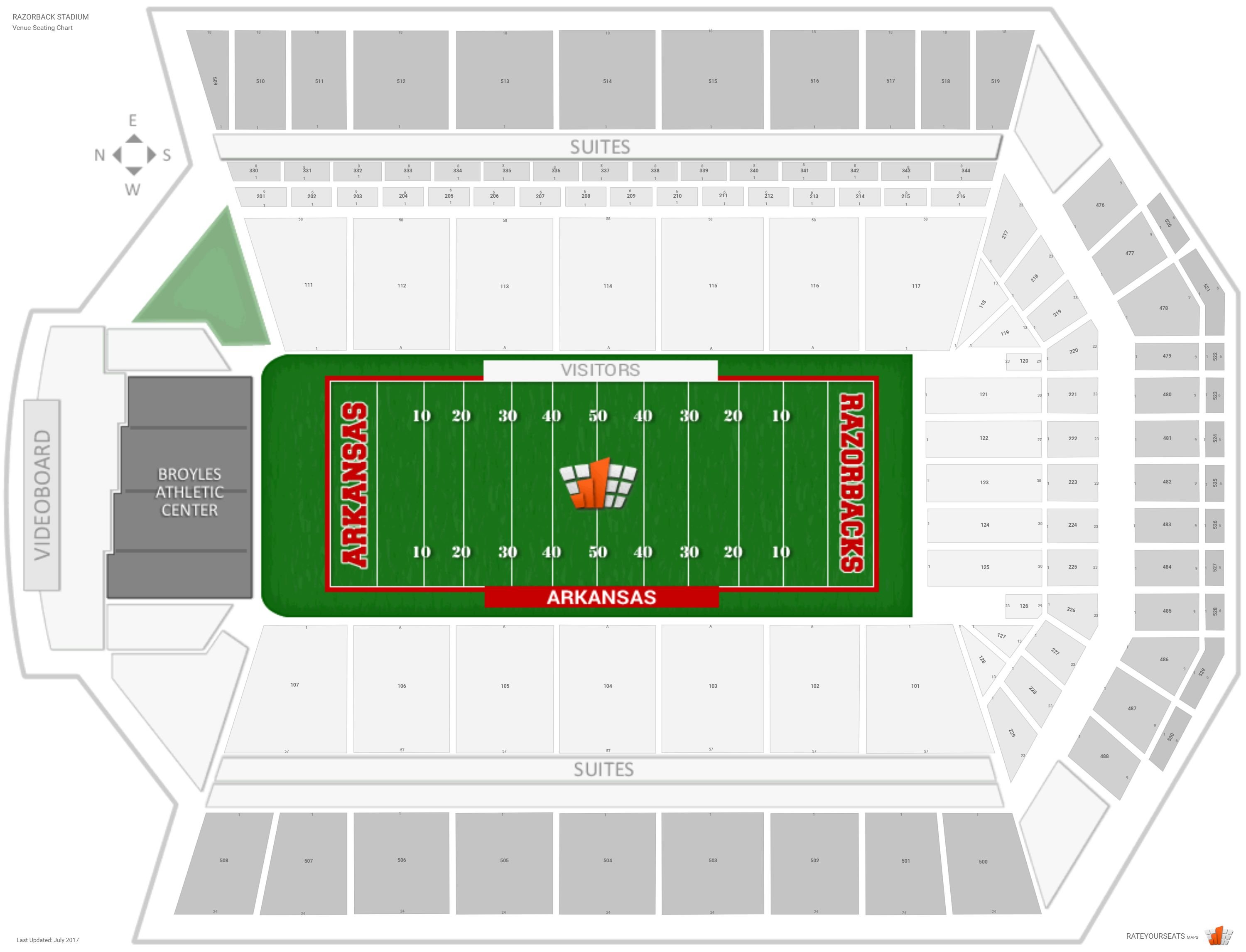 University Of Arkansas Stadium Seating Chart