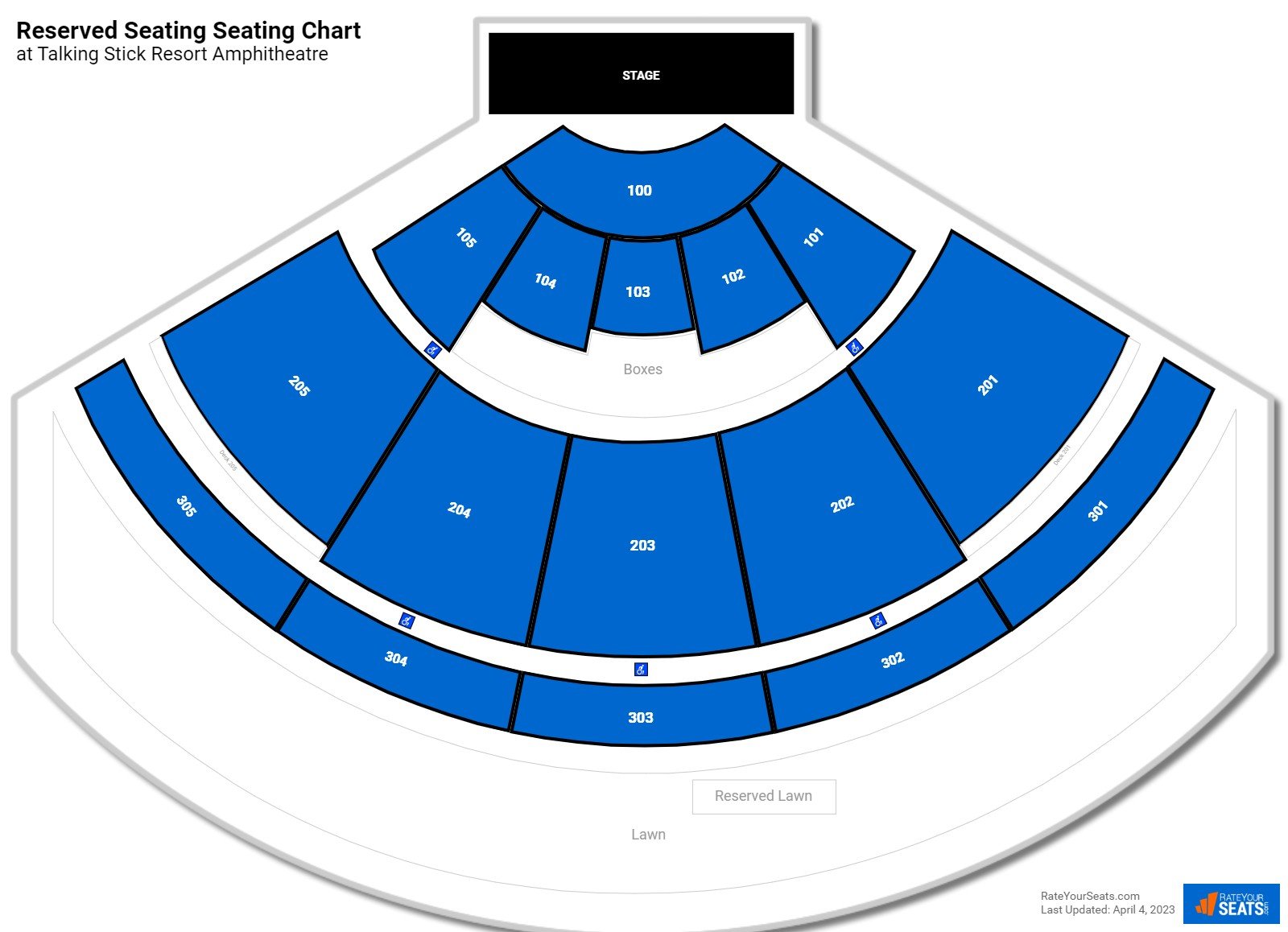 Concert Reserved Seating Seating Chart at Talking Stick Resort Amphitheatre
