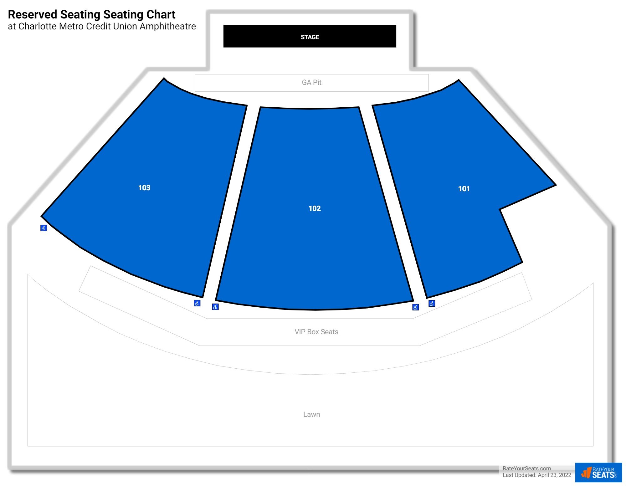 click to enlarge Concert Reserved Seating Seating Chart at Skyla Credit Union Amphitheatre