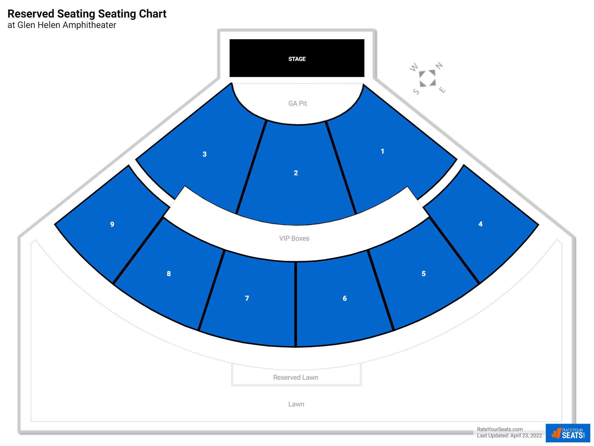 click to enlarge Concert Reserved Seating Seating Chart at Glen Helen Amphitheater