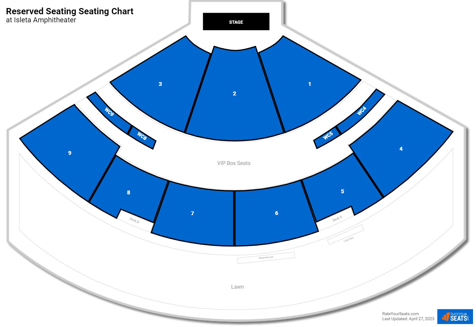 Concert Reserved Seating Seating Chart at Isleta Amphitheater