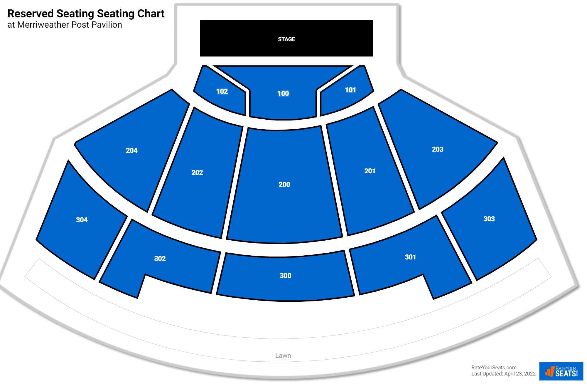Concert Reserved Seating Seating Chart at Merriweather Post Pavilion