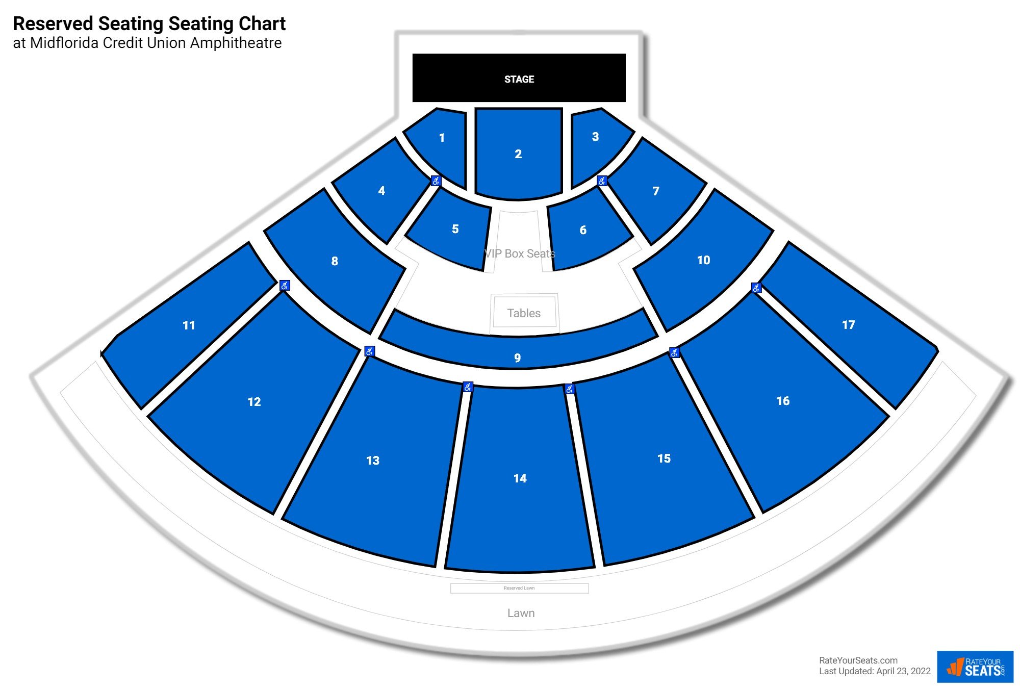 Concert Reserved Seating Seating Chart at Midflorida Credit Union Amphitheatre