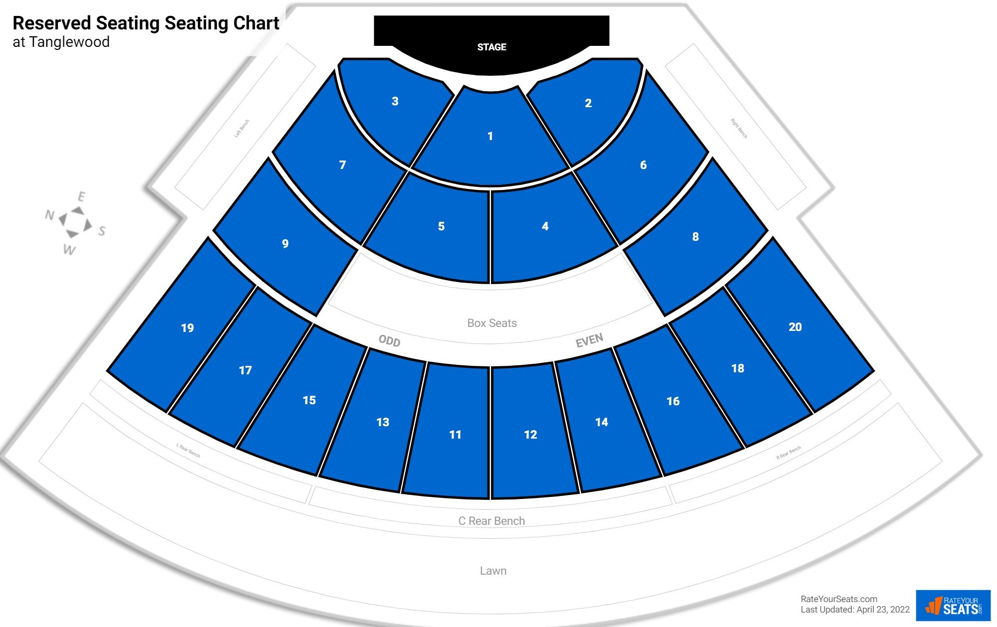 click to enlarge Concert Reserved Seating Seating Chart at Tanglewood