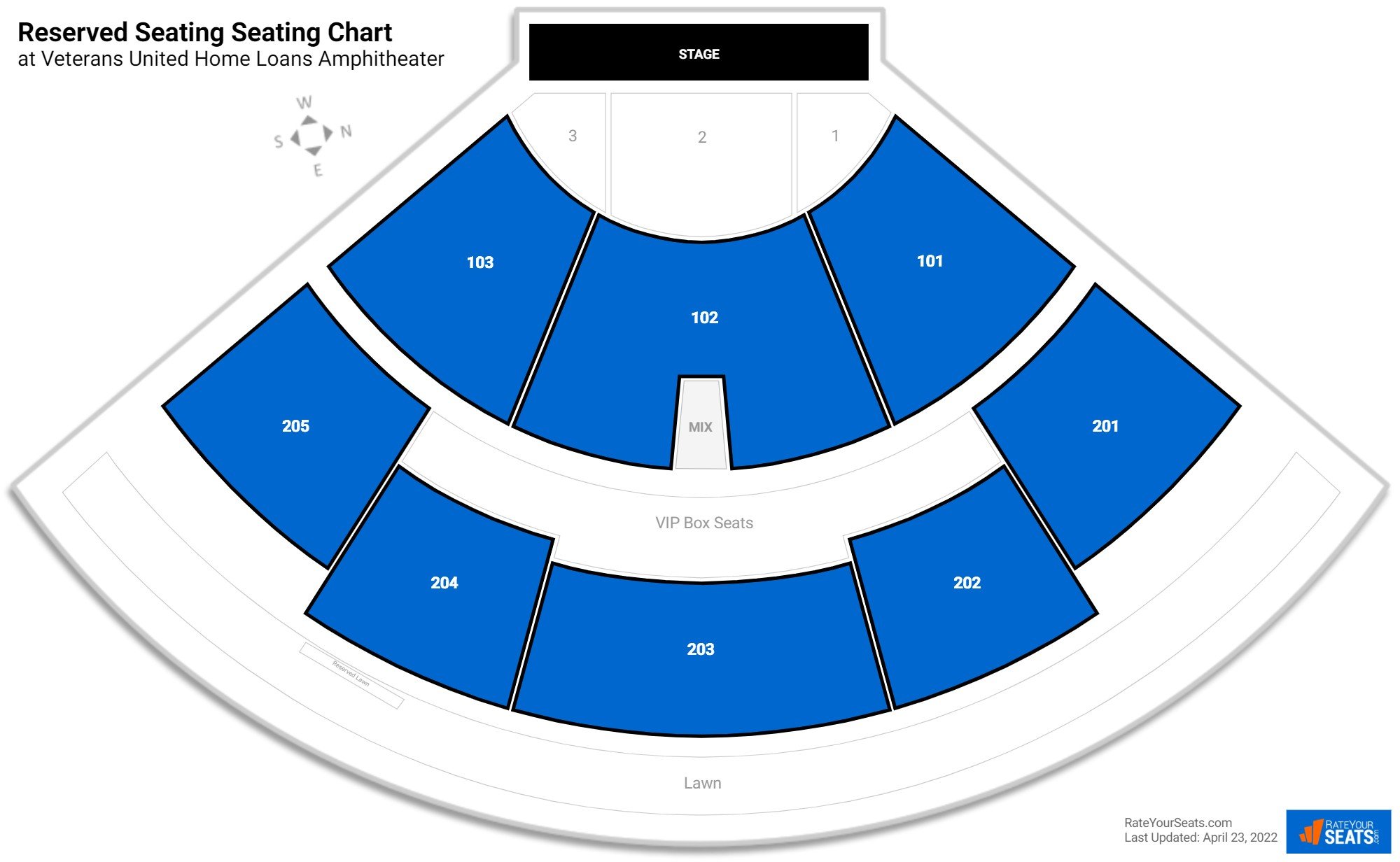 click to enlarge Concert Reserved Seating Seating Chart at Veterans United Home Loans Amphitheater