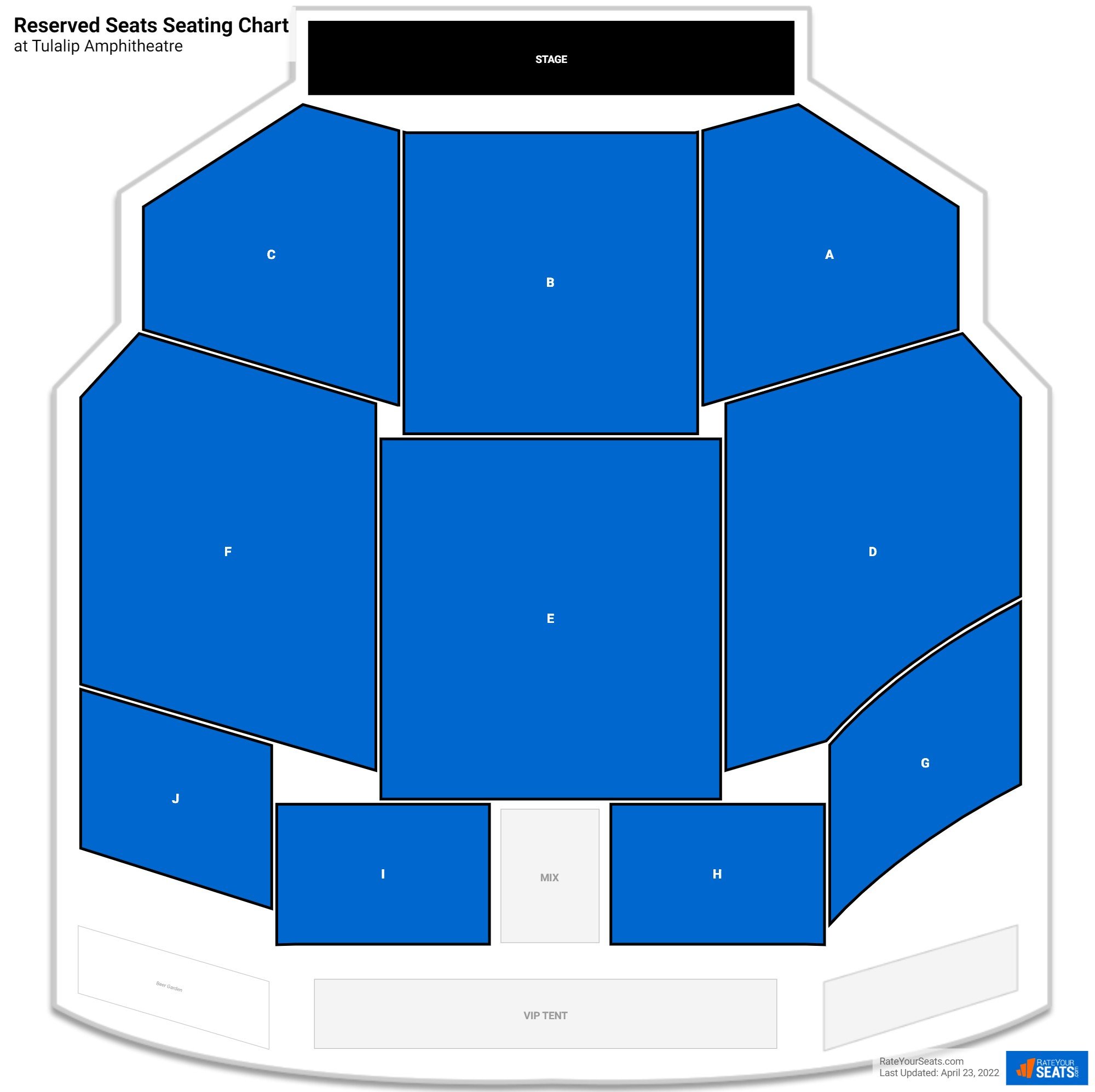 Concert Reserved Seats Seating Chart at Tulalip Amphitheatre