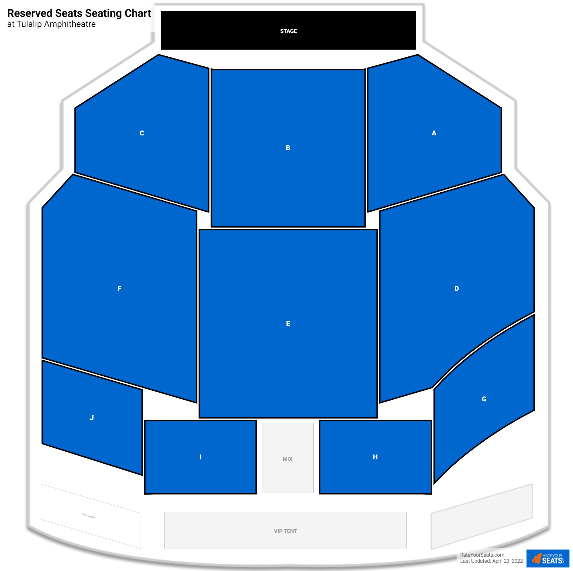 click to enlarge Concert Reserved Seats Seating Chart at Tulalip Amphitheatre