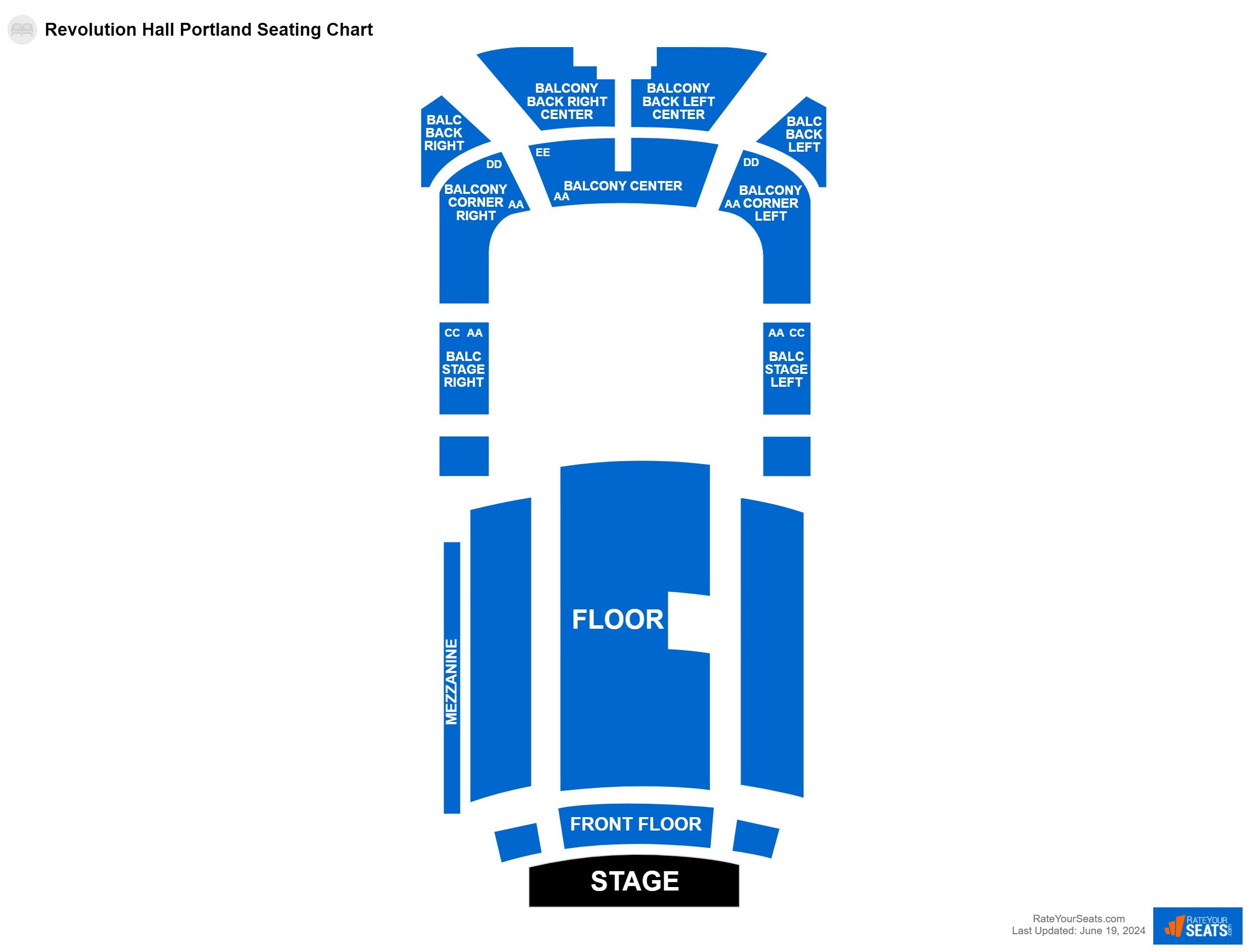 Interactive seating chart Comedy seating chart at Revolution Hall Portland