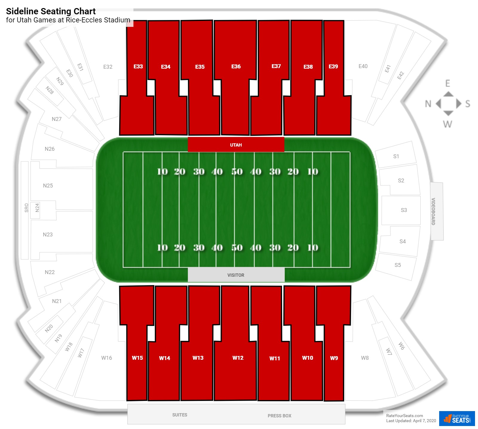 Rice Eccles Stadium Seating Chart