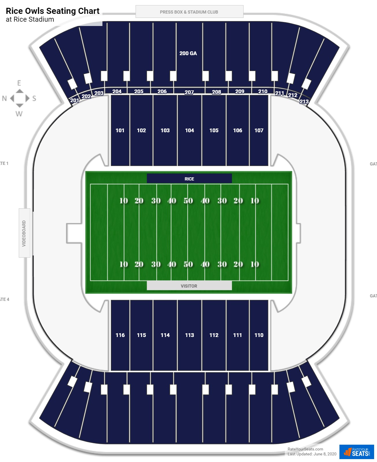 Rice Football Seating Chart