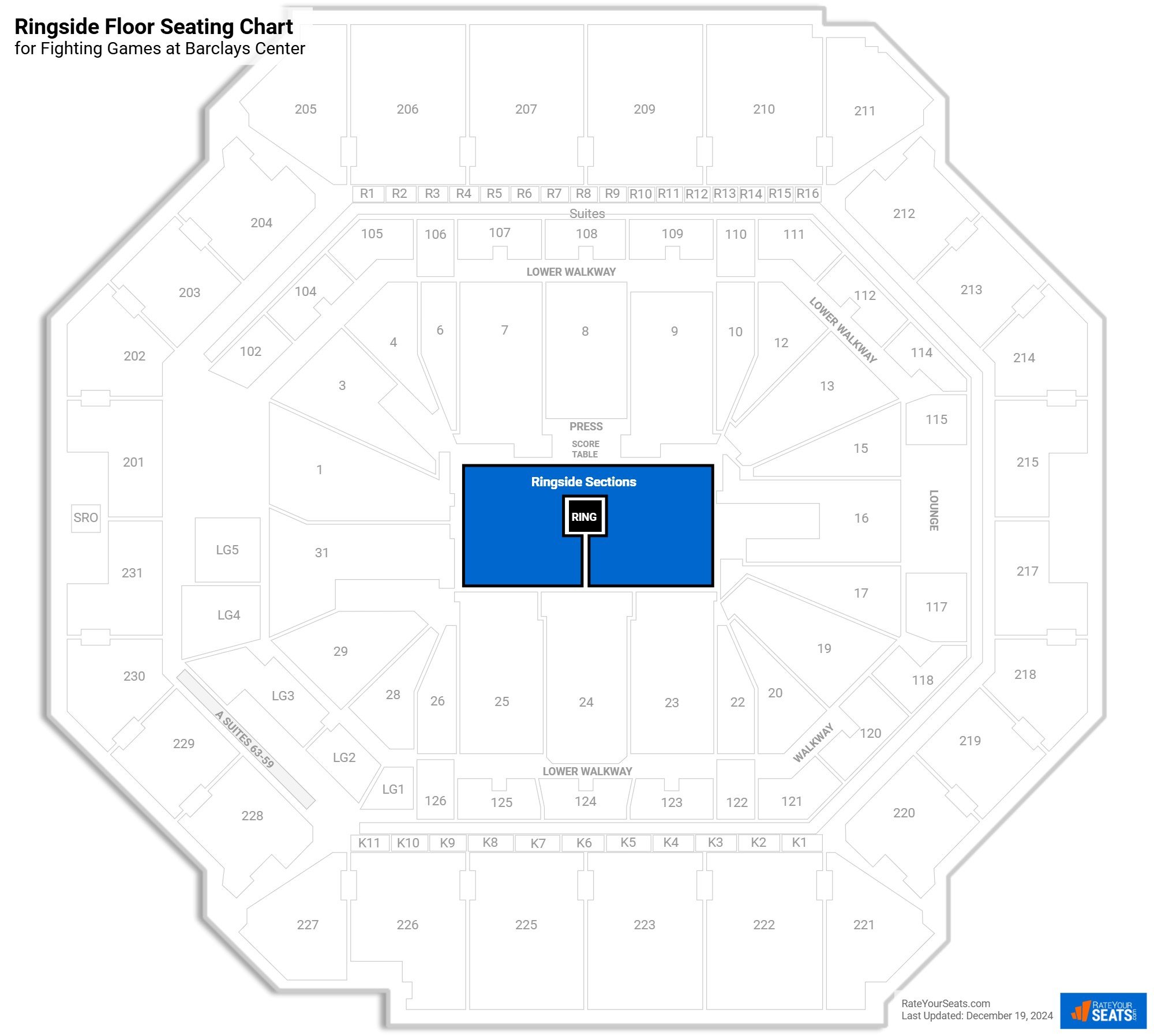 click to enlarge Fighting Ringside Floor Seating Chart at Barclays Center
