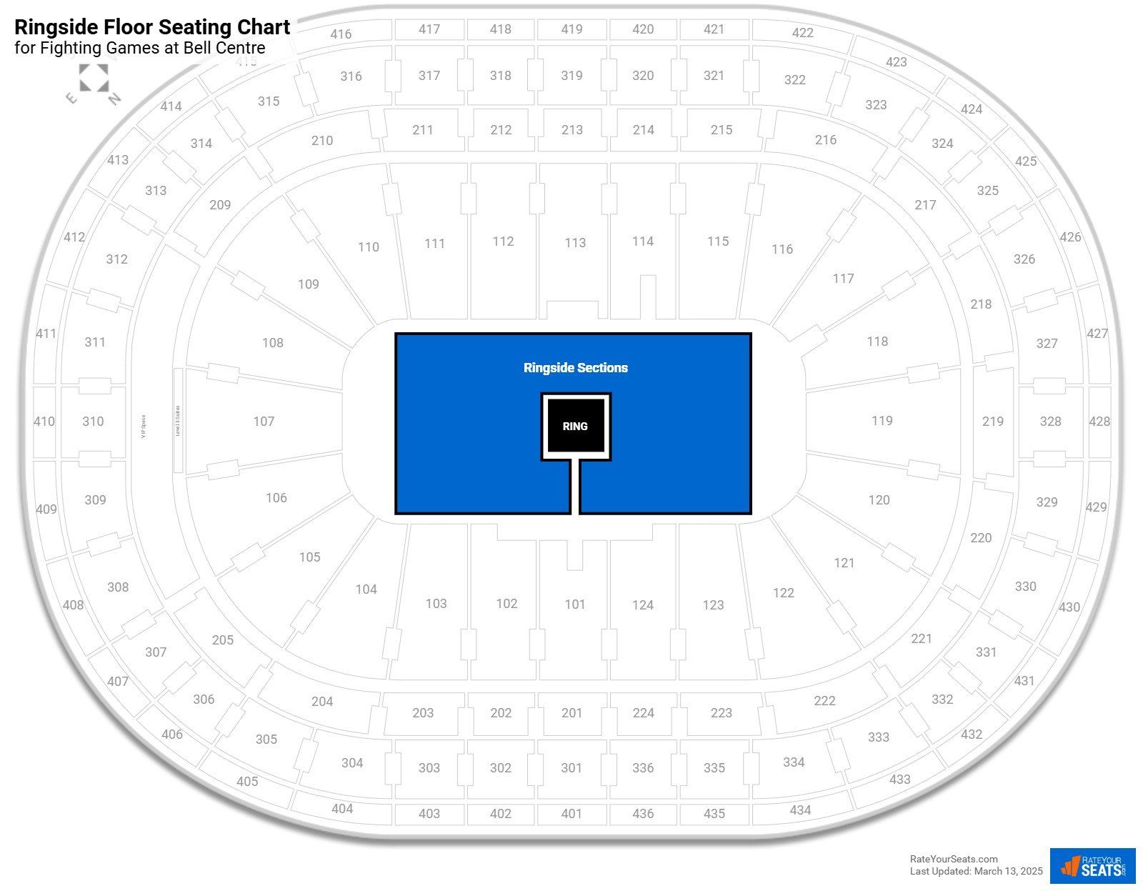 click to enlarge Fighting Ringside Floor Seating Chart at Bell Centre