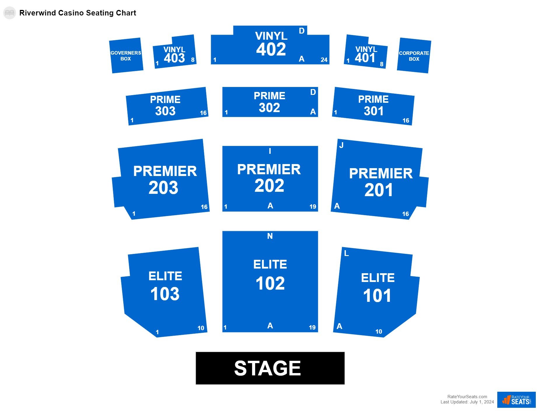 Interactive seating chart Comedy seating chart at Riverwind Casino