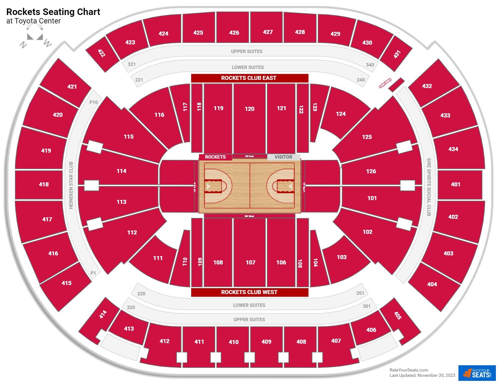 Houston Rockets Seating Chart at Toyota Center