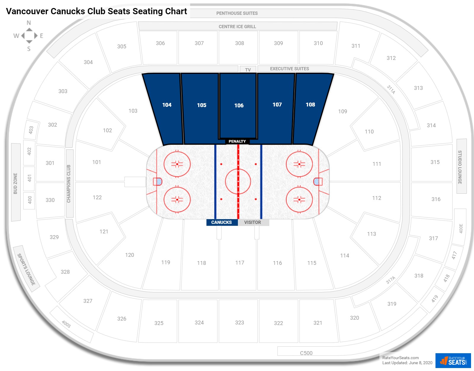 Rogers Arena Club Seats Chart