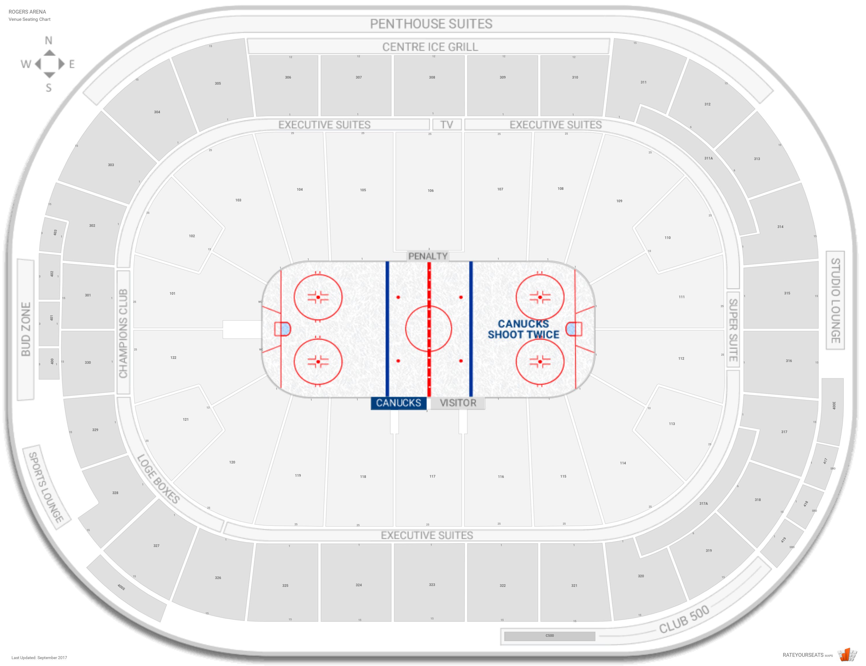 Rogers Arena Seating Chart Hockey