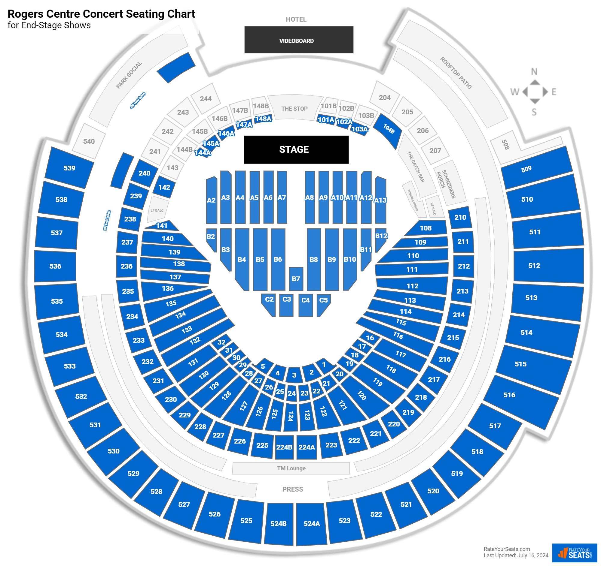 Rogers Centre Seating Charts